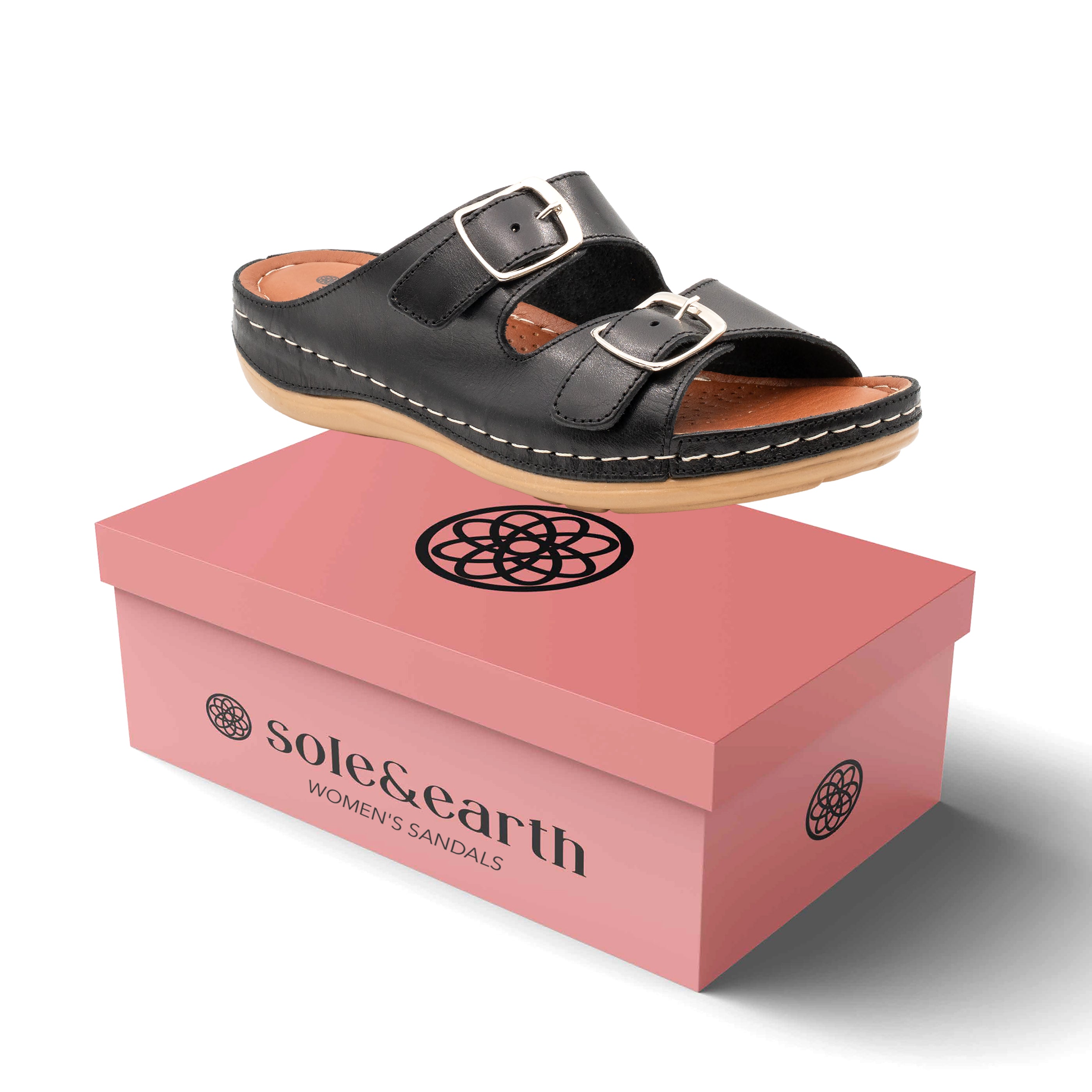 DOUBLE-BUCKLE SLIDES BLACK