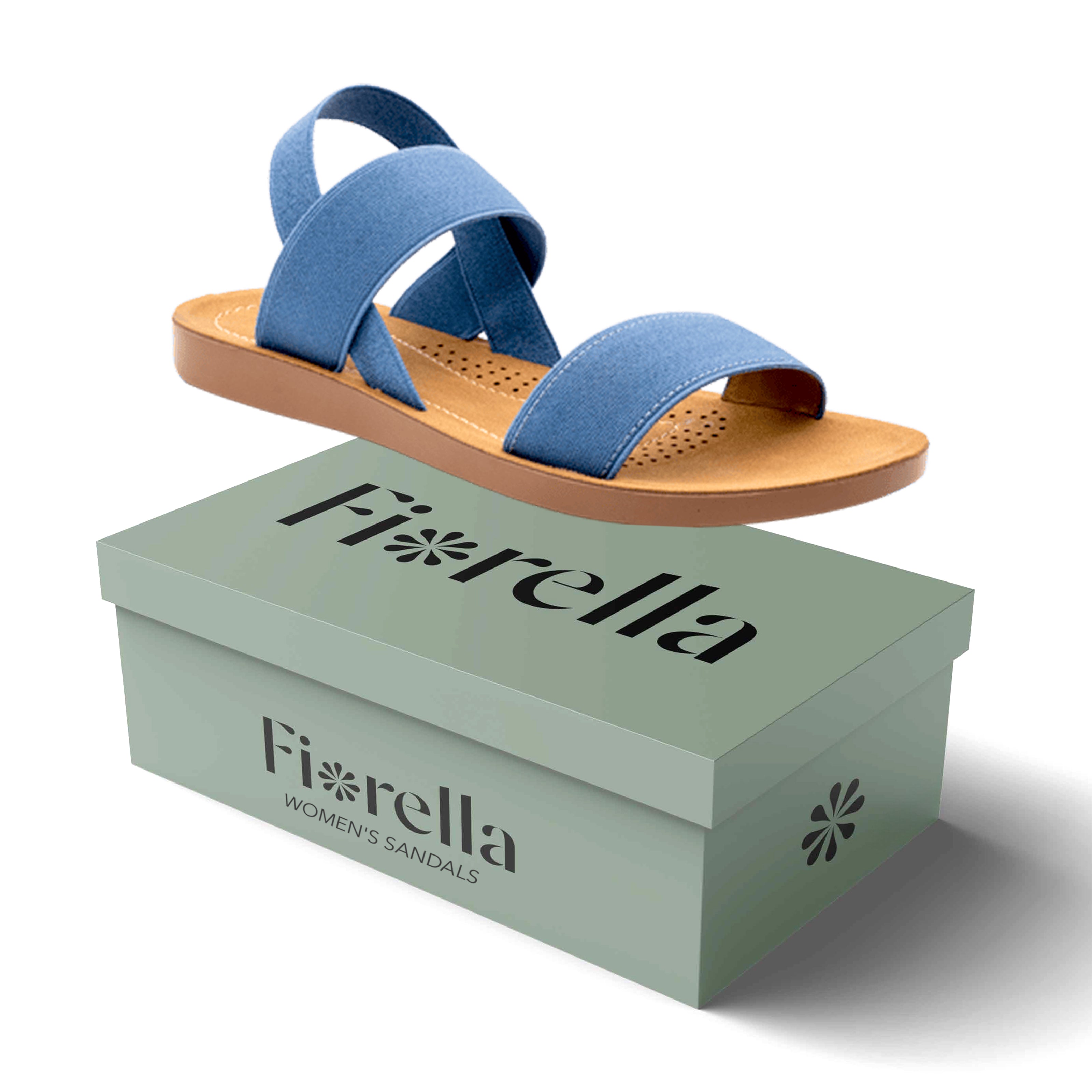 ELASTIC ANKLE STRAP SANDAL BLUE