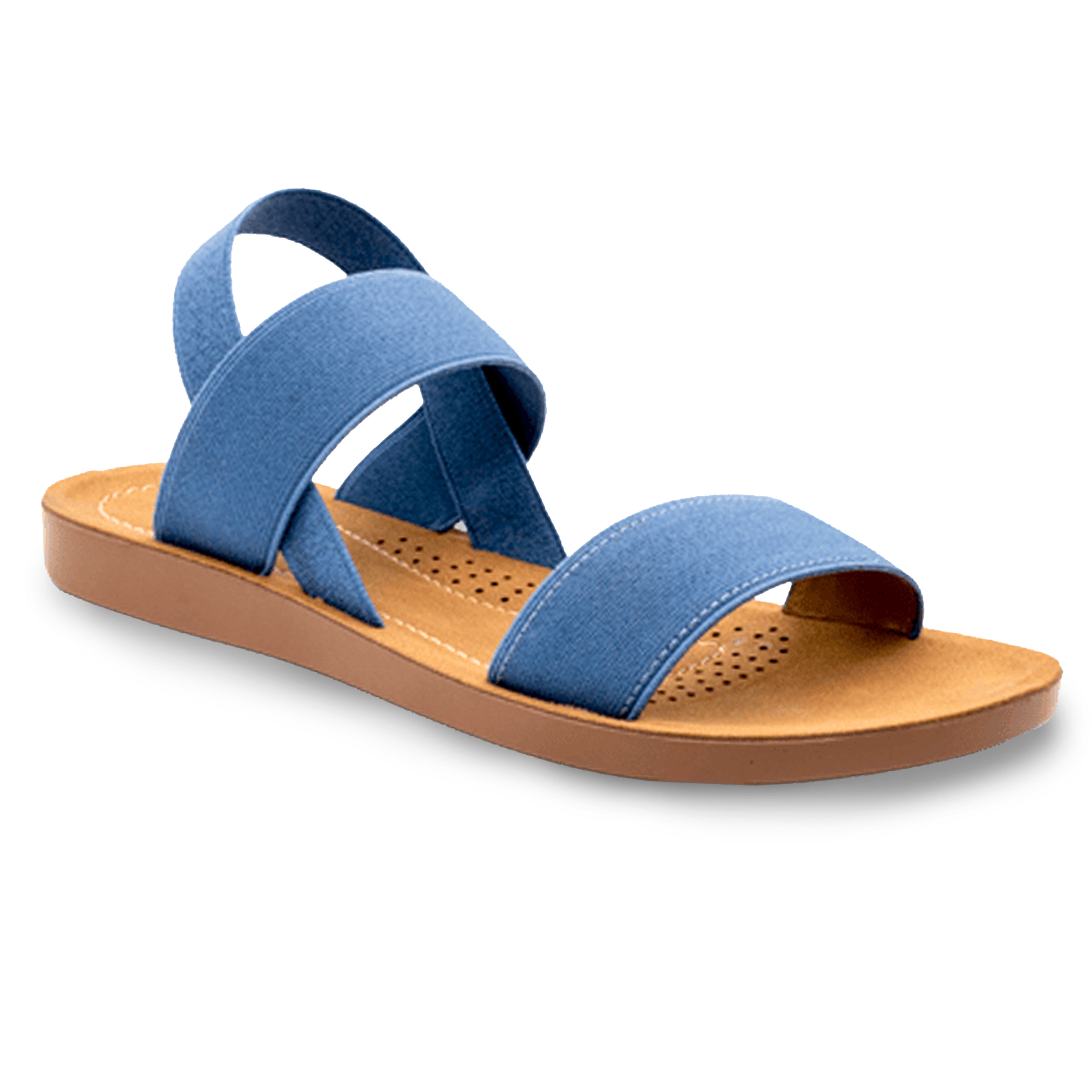 ELASTIC ANKLE STRAP SANDAL BLUE