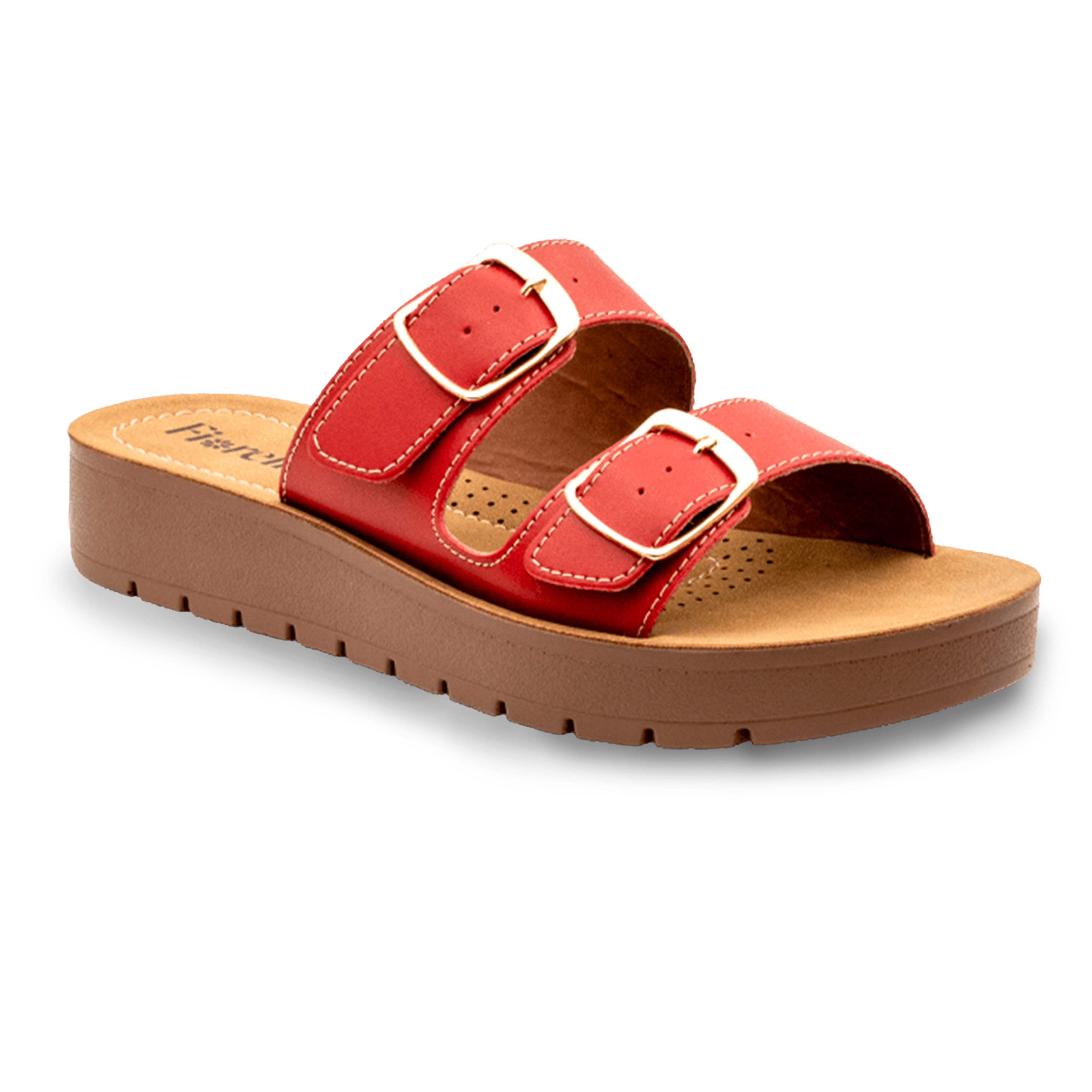 DOUBLE-BUCKLE SLIDE RED