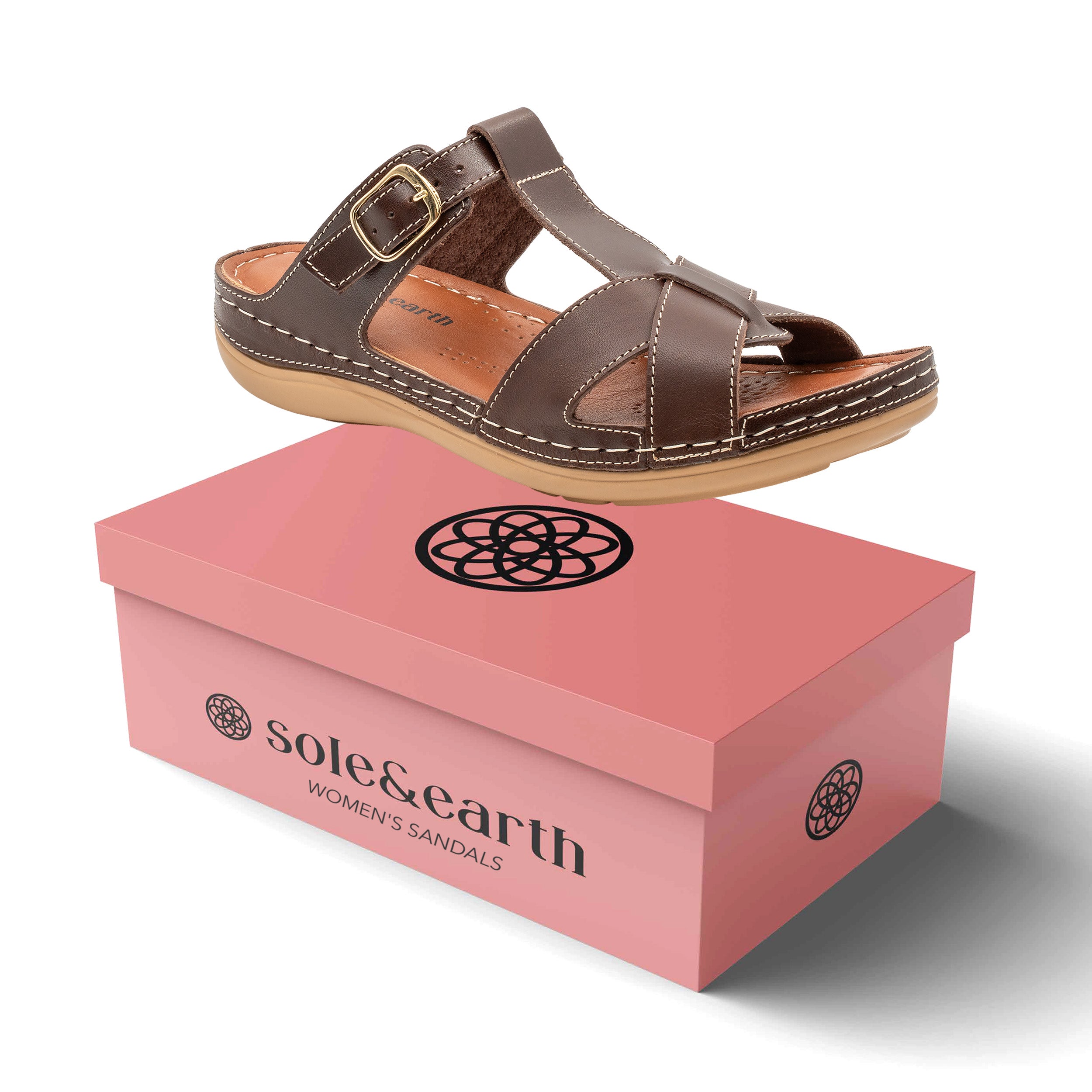 SUPPORTIVE BUCKLE FLAT BROWN