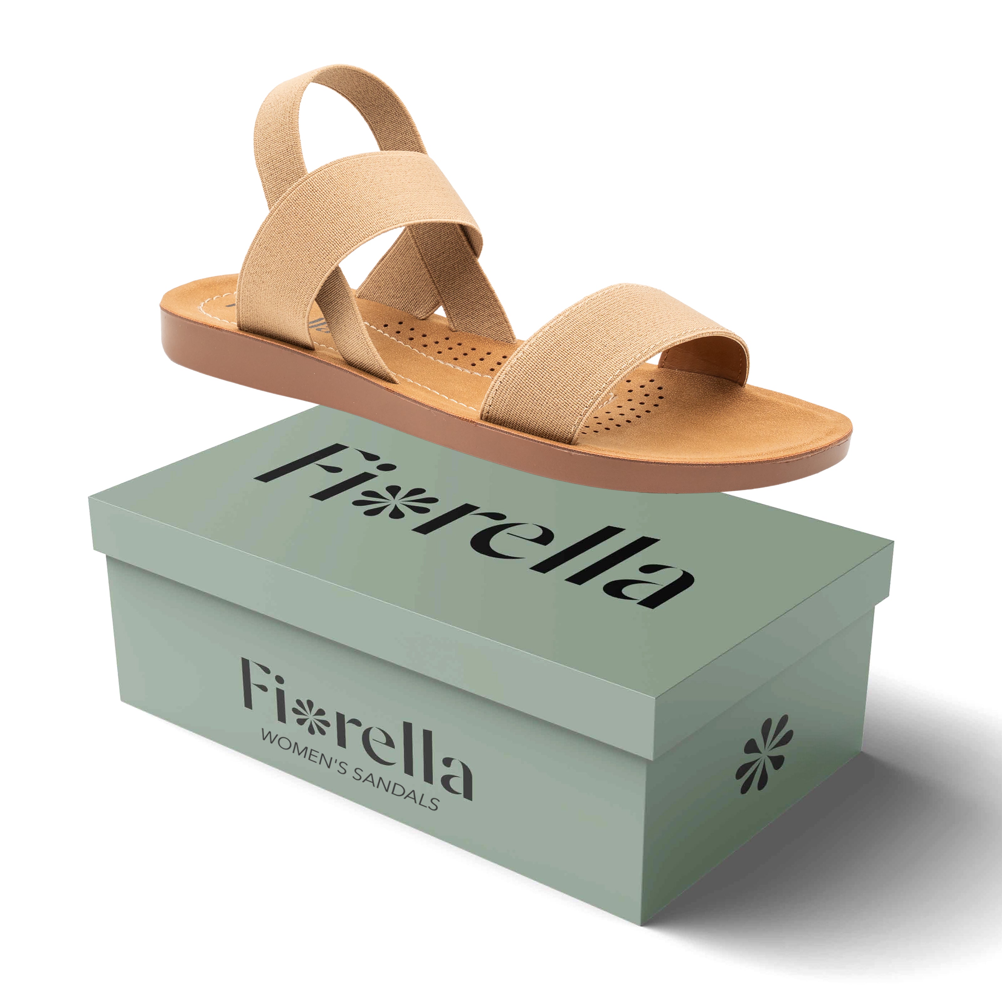 ELASTIC ANKLE STRAP SANDAL BEIGE