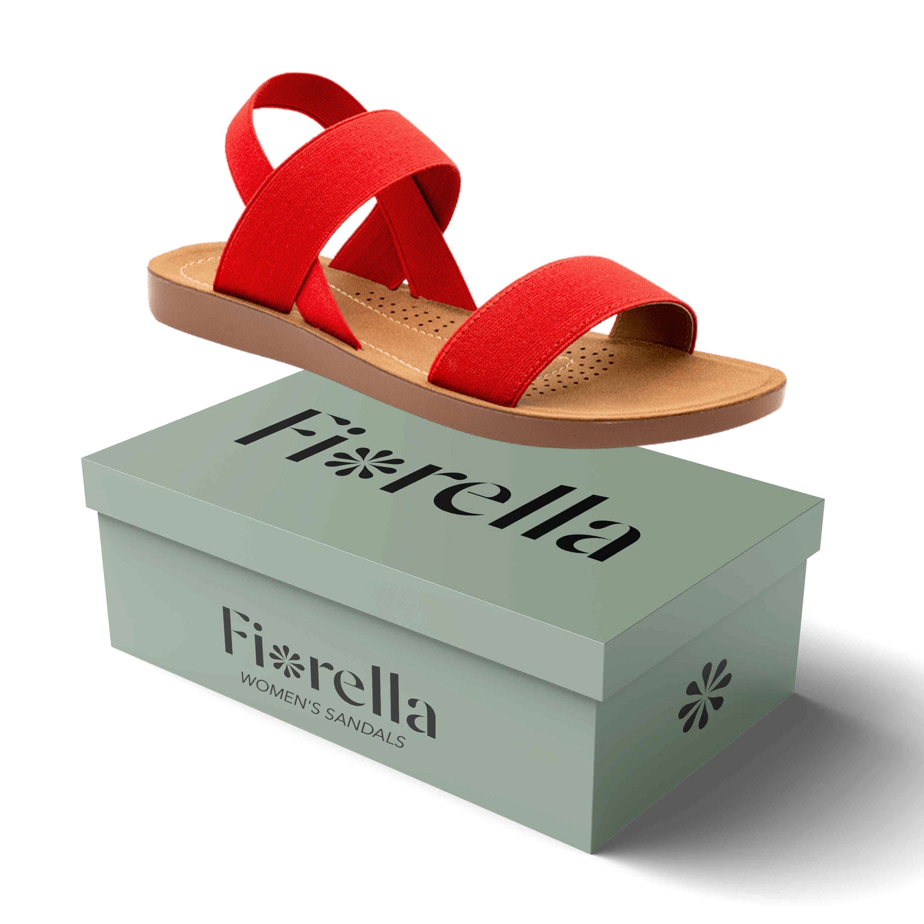 ELASTIC ANKLE STRAP SANDAL RED