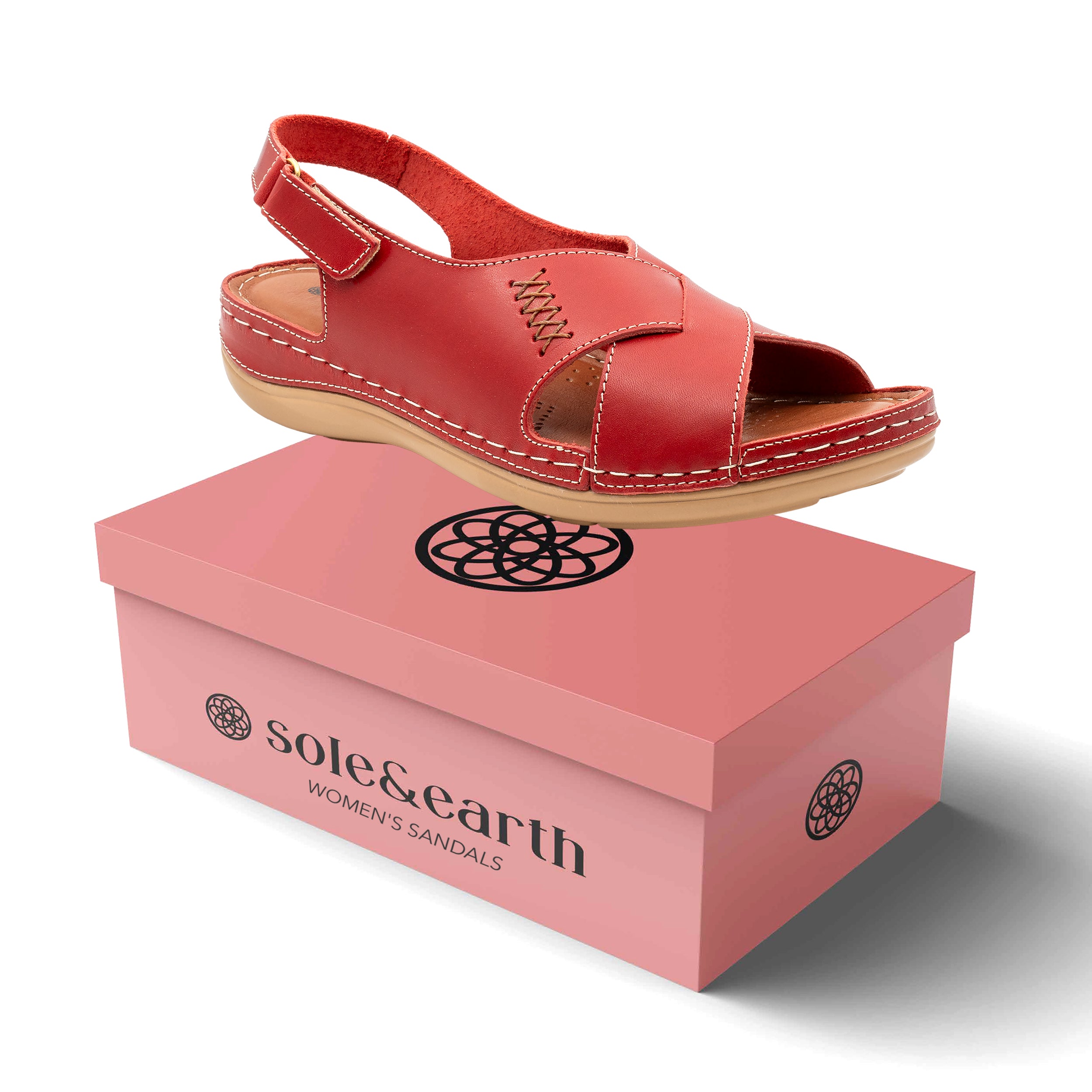 CRISSCROSS WALKING SANDAL RED