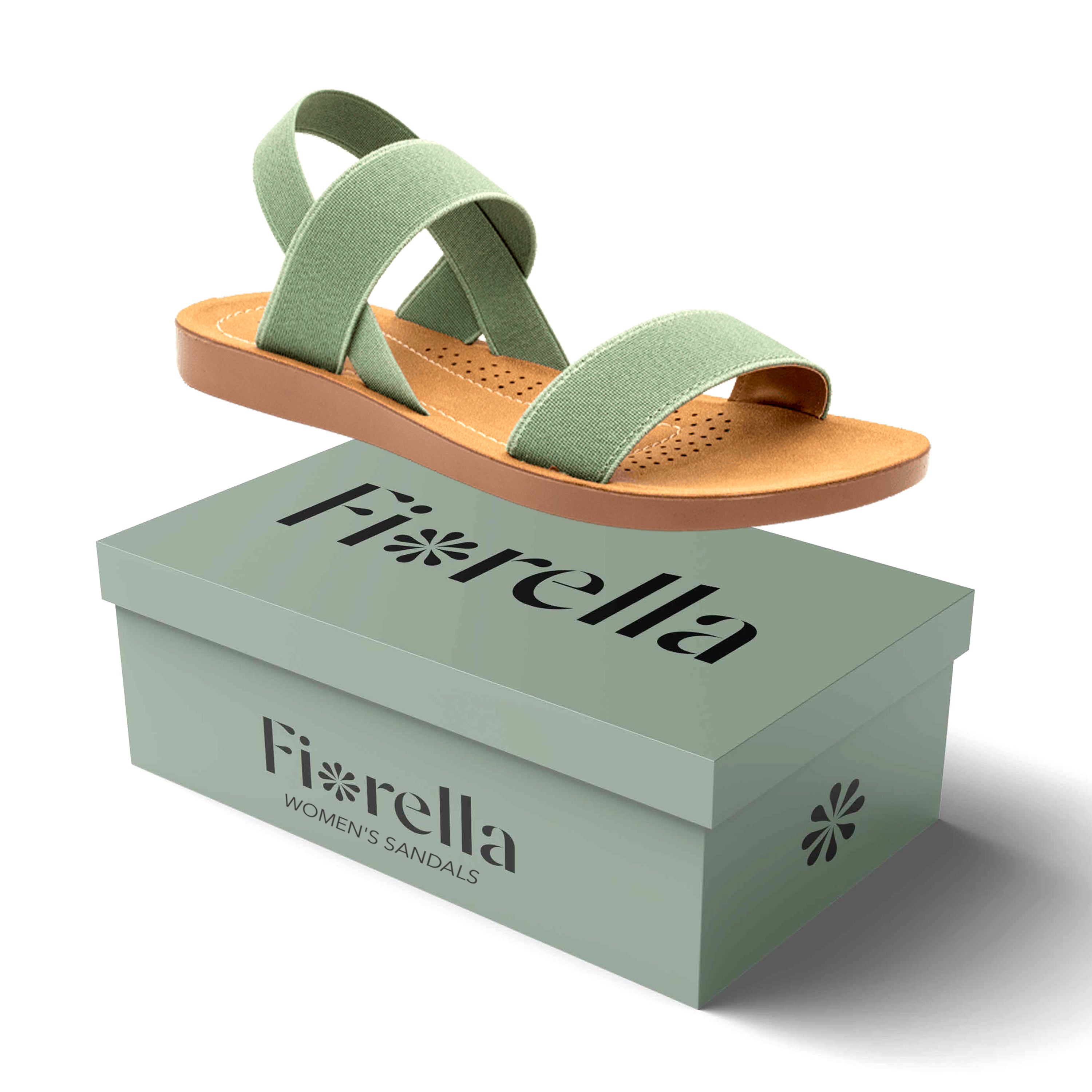 ELASTIC ANKLE STRAP SANDAL GREEN