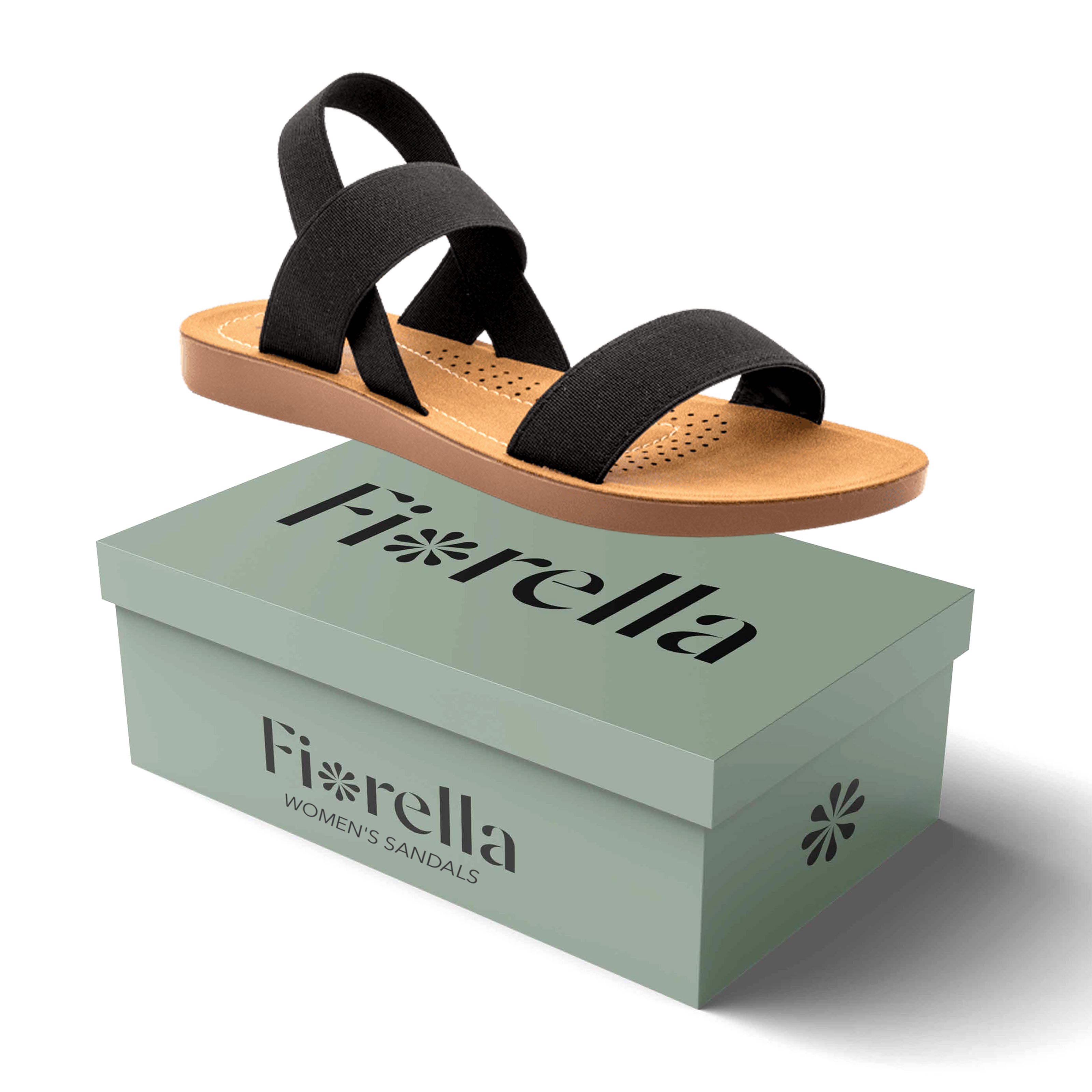 ELASTIC ANKLE STRAP SANDAL BLACK