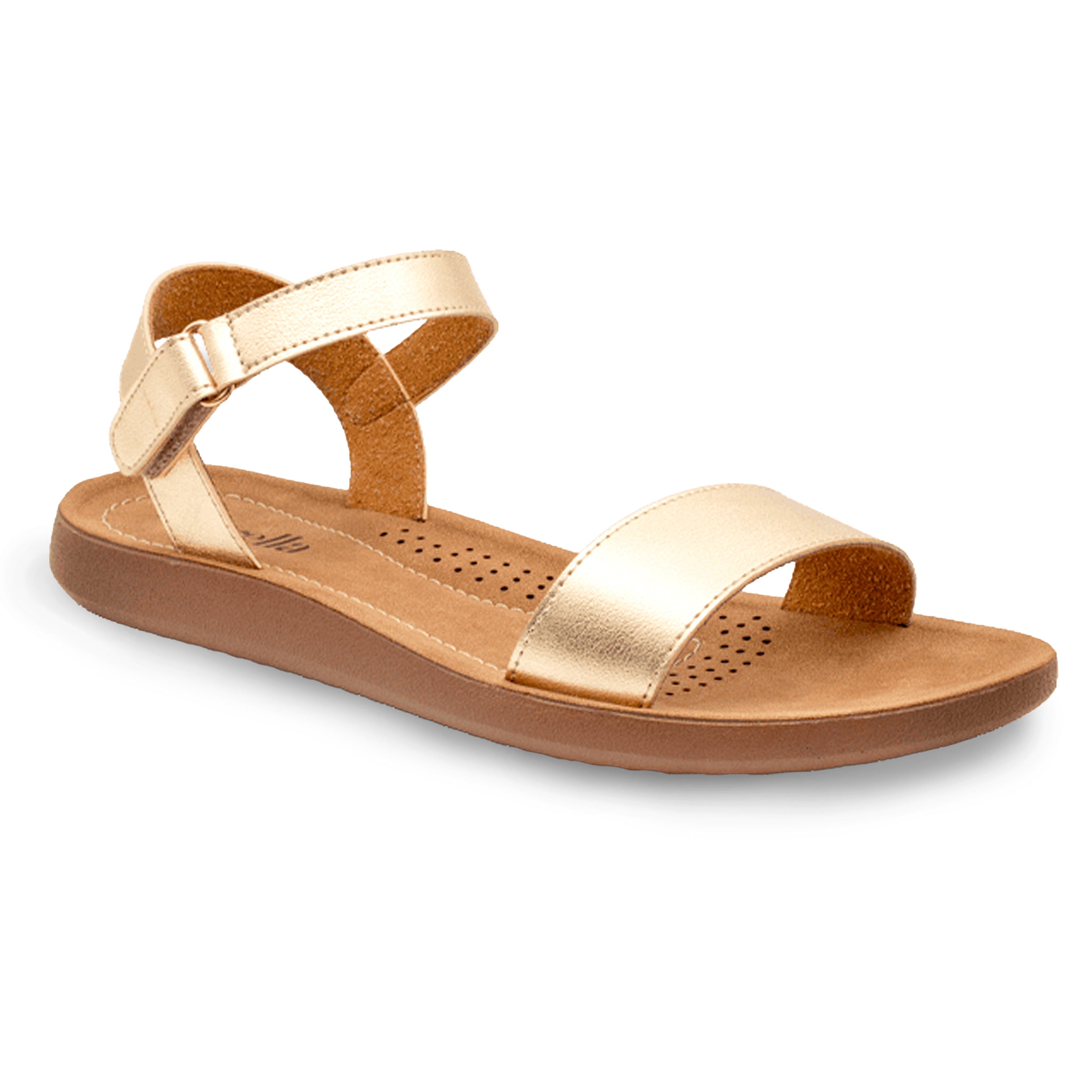 ANKLE STRAP SANDAL METALLIC GOLD