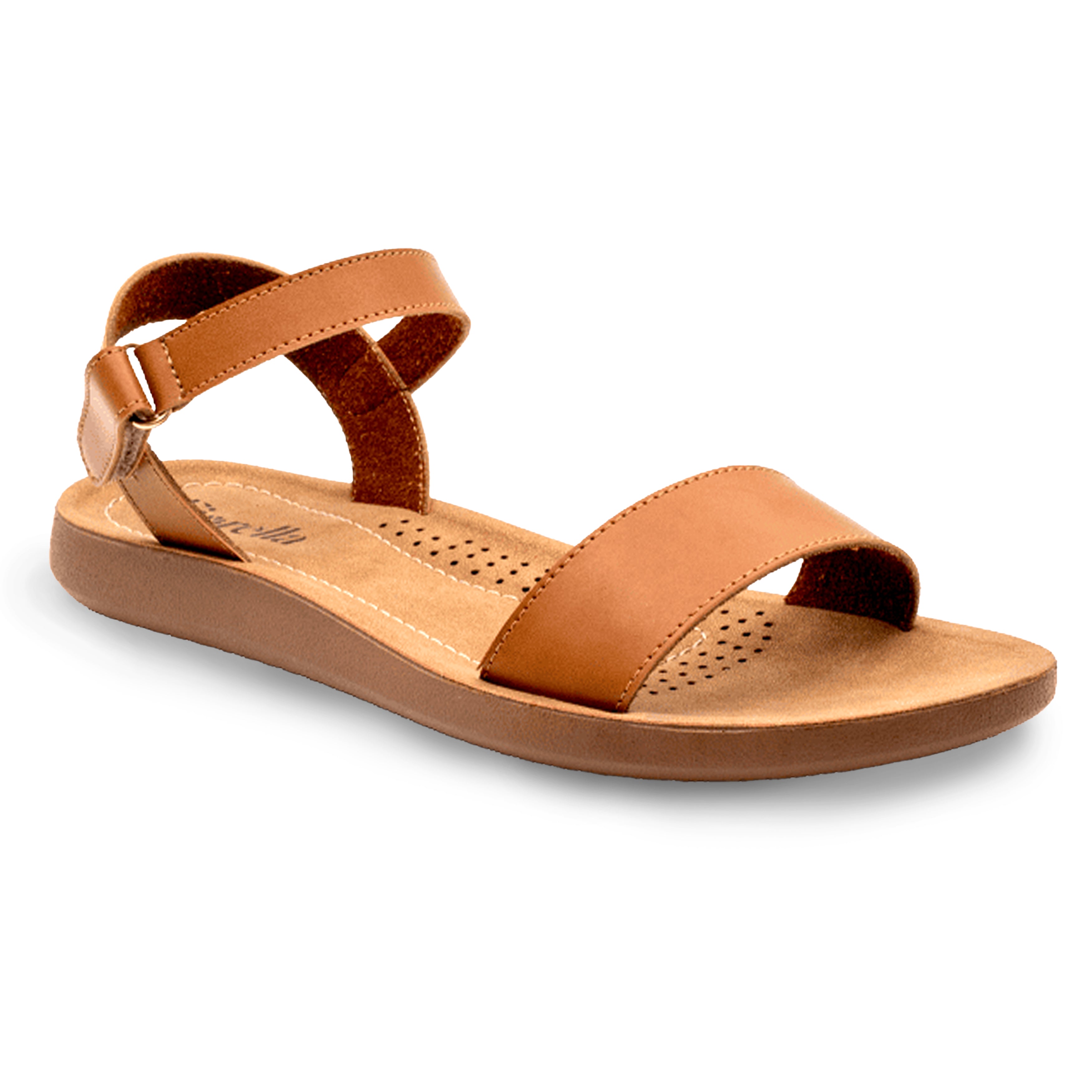 ANKLE STRAP SANDAL CAMEL