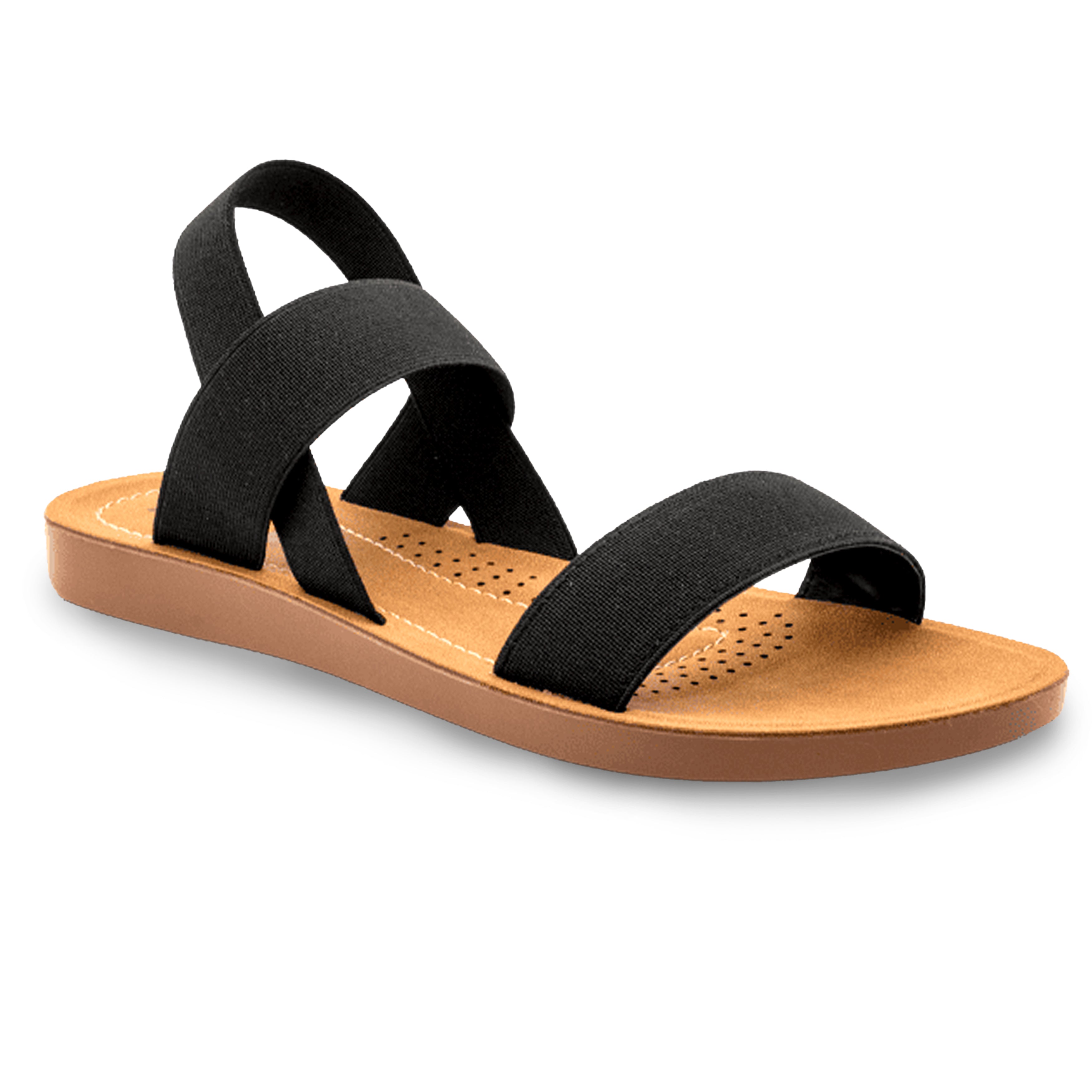 ELASTIC ANKLE STRAP SANDAL BLACK