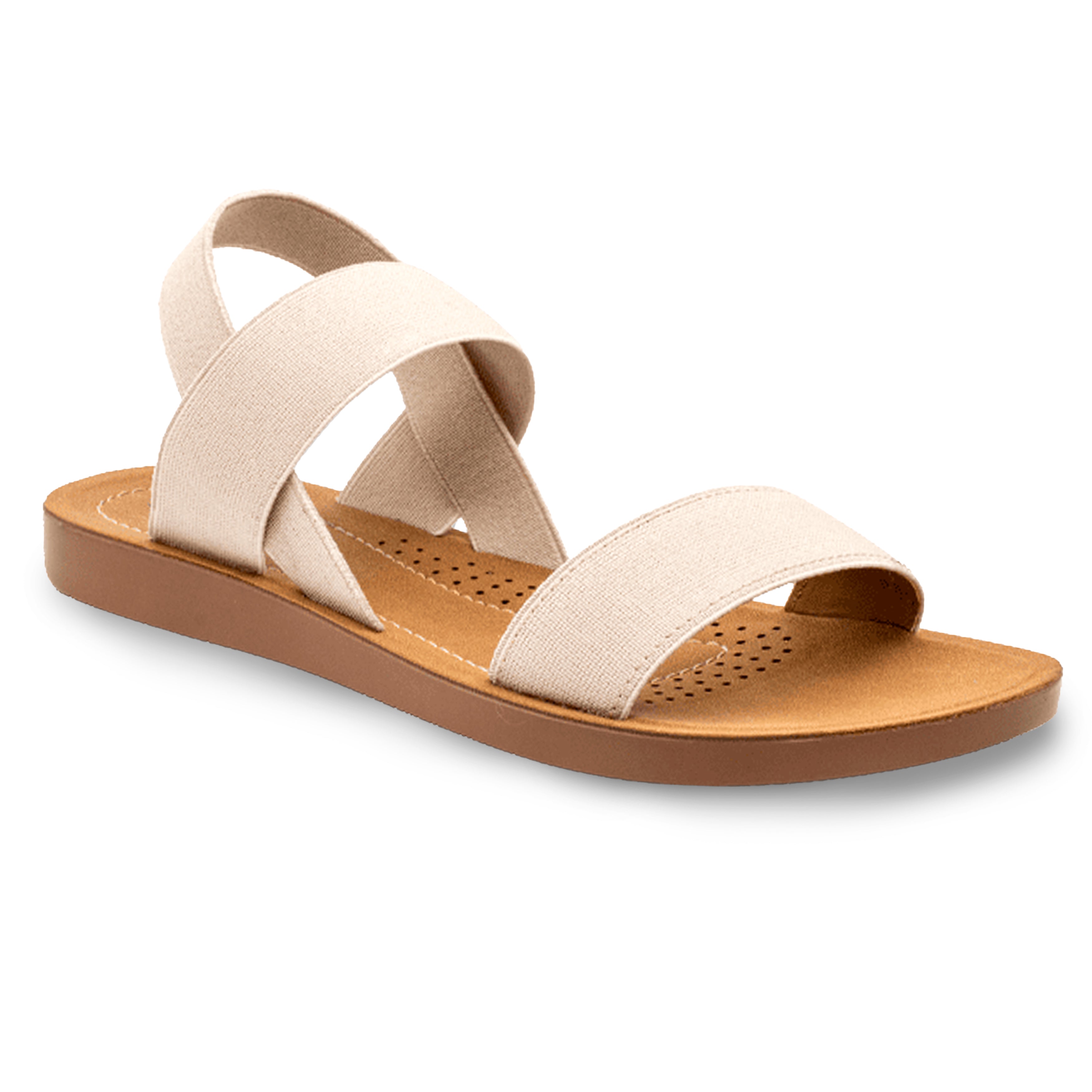 ELASTIC ANKLE STRAP SANDAL WHITE