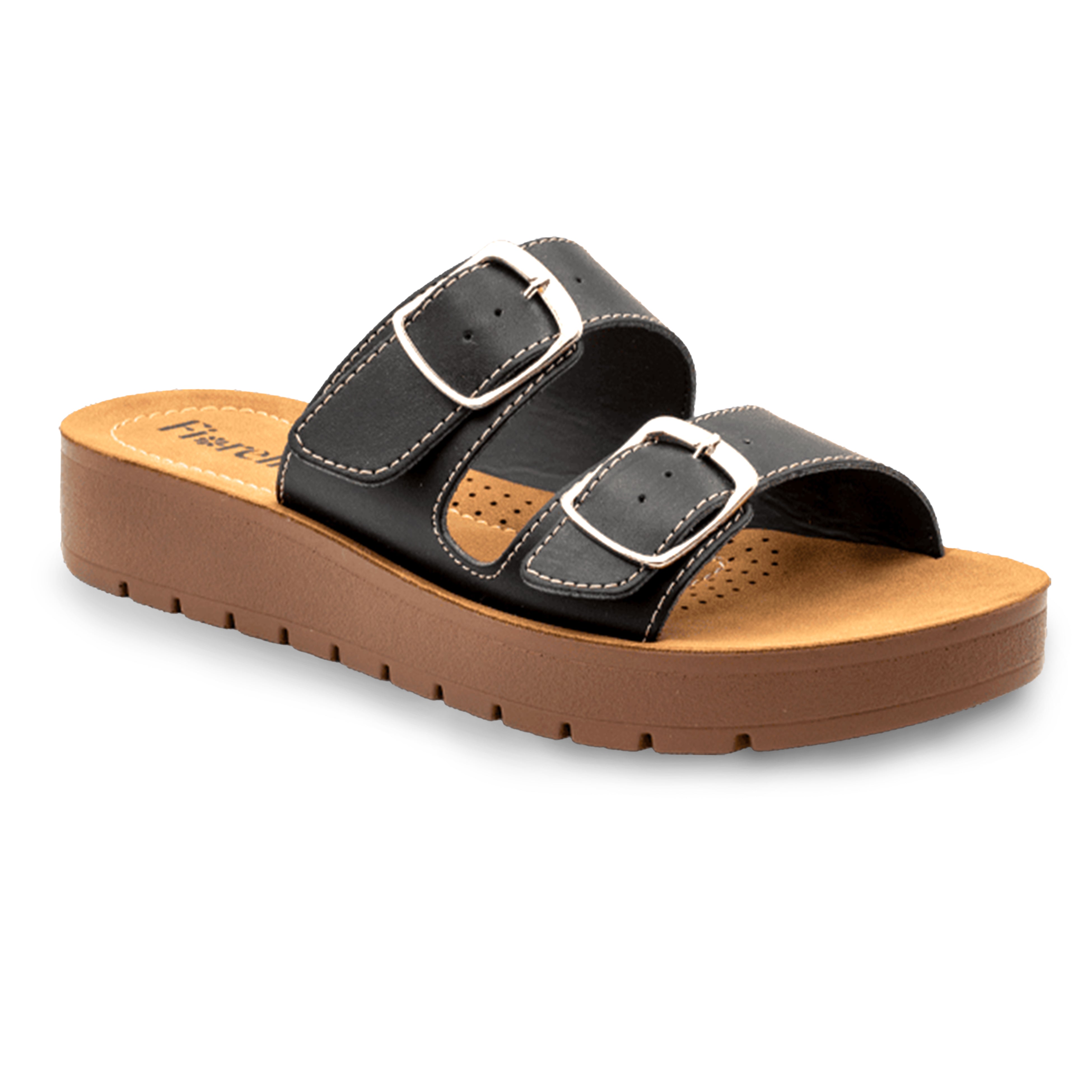 DOUBLE-BUCKLE SLIDE BLACK