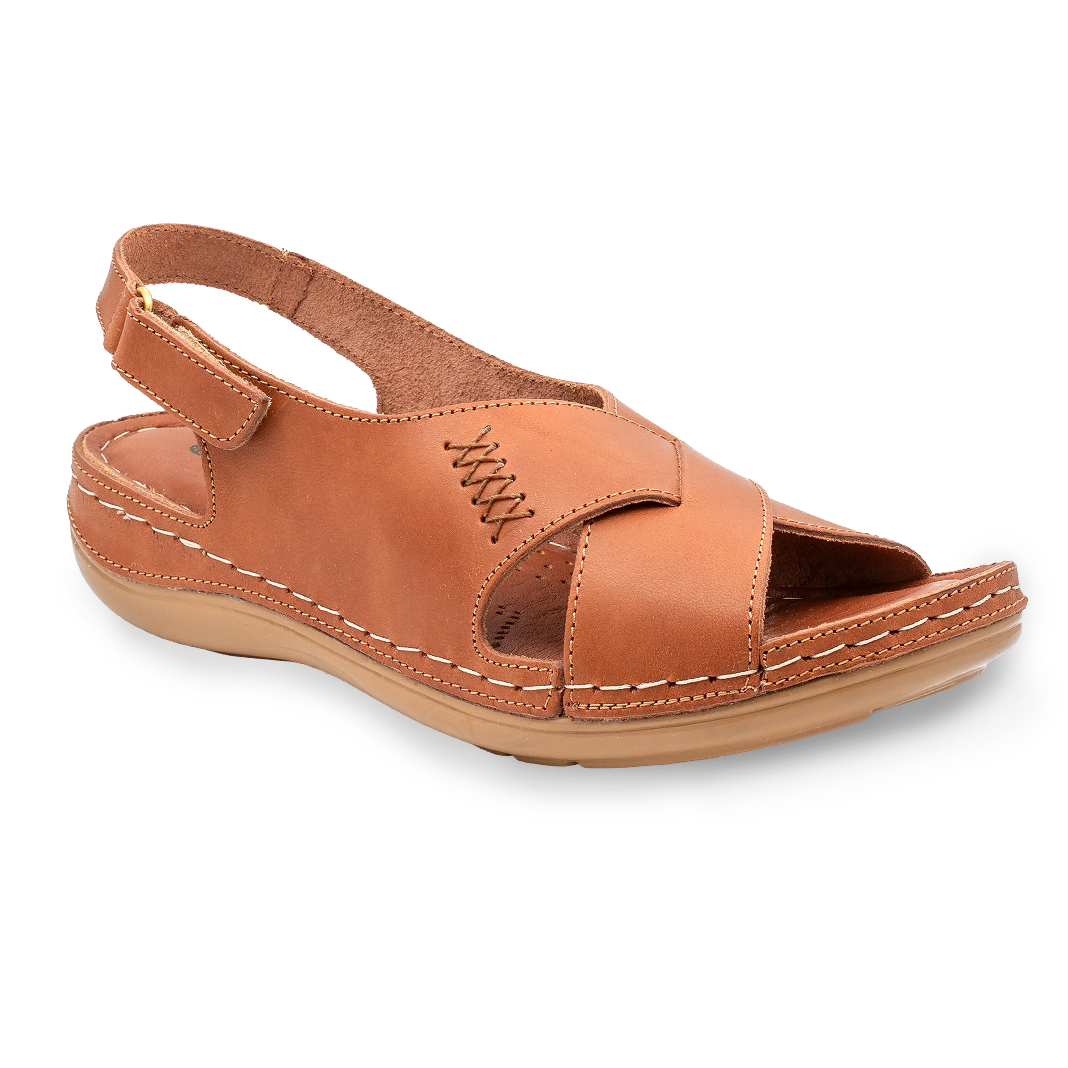 CRISSCROSS WALKING SANDAL WARM TAN