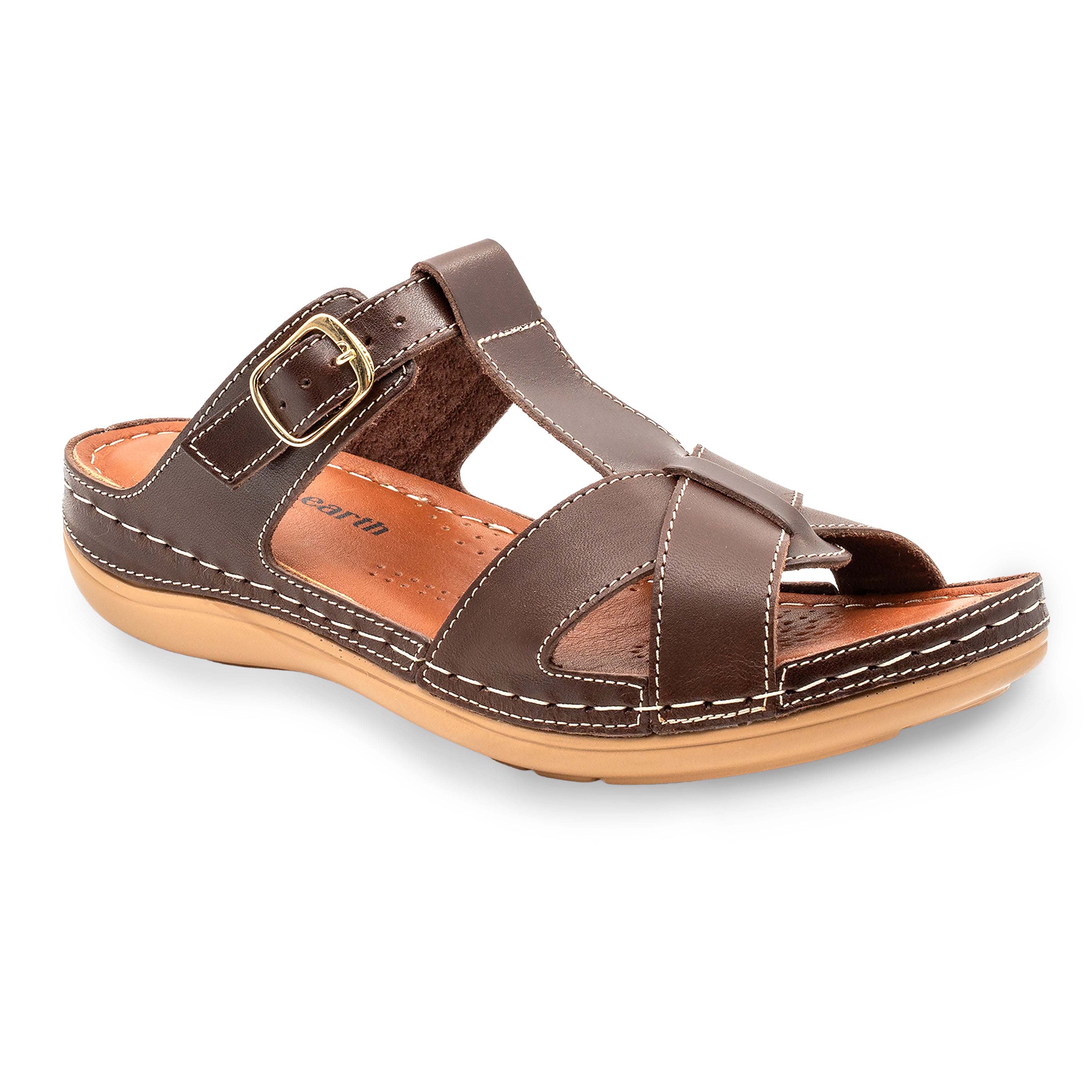 SUPPORTIVE BUCKLE FLAT BROWN
