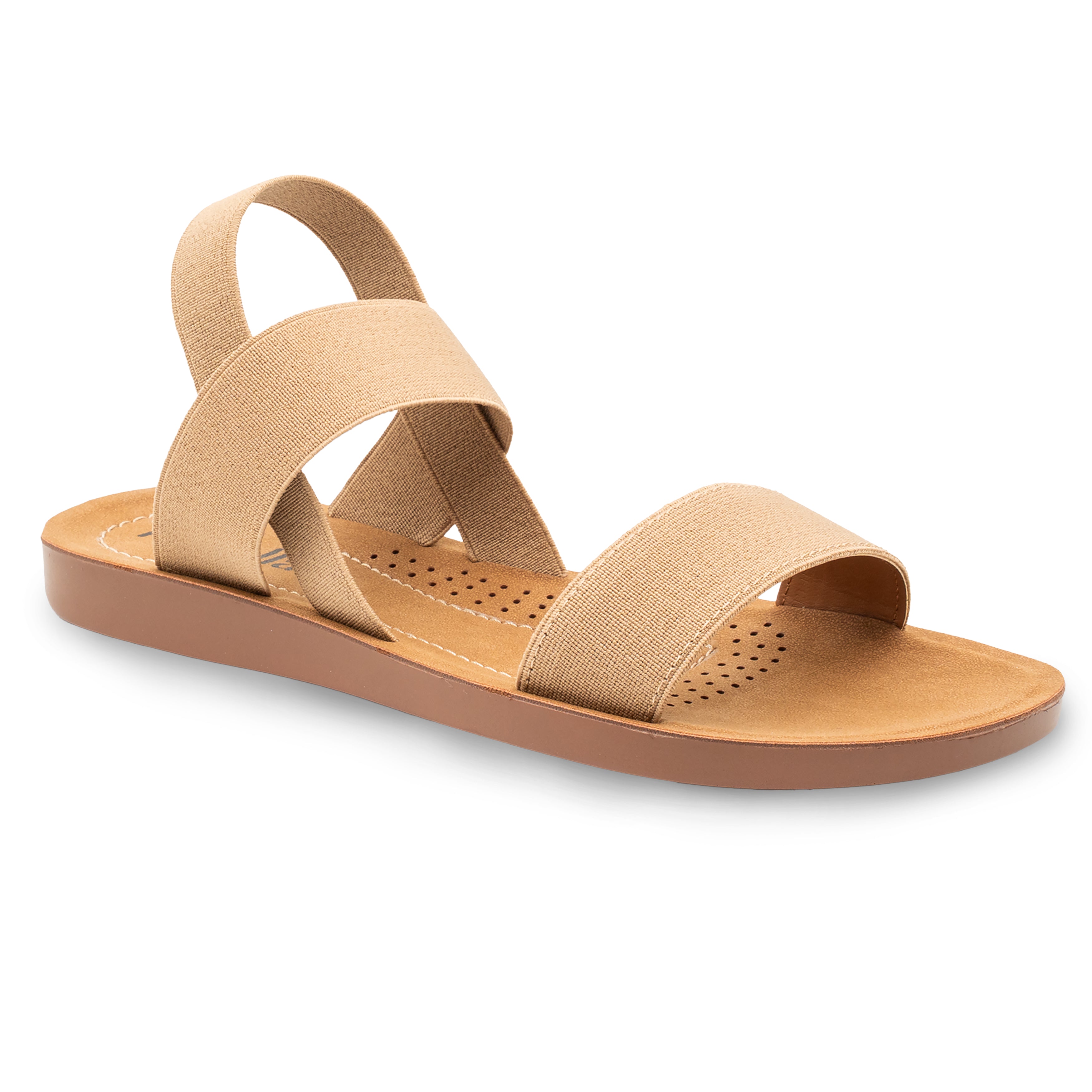 ELASTIC ANKLE STRAP SANDAL BEIGE
