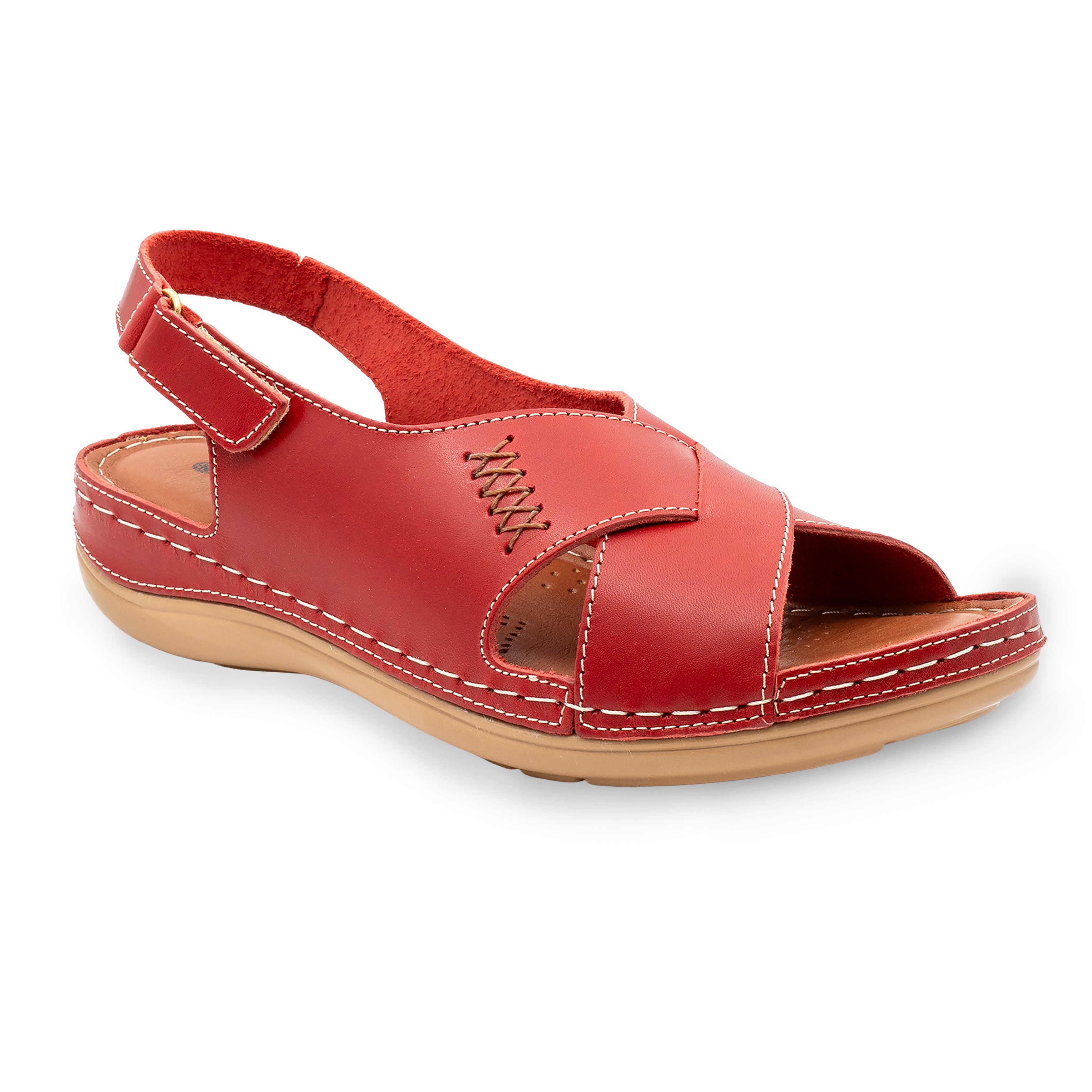CRISSCROSS WALKING SANDAL RED