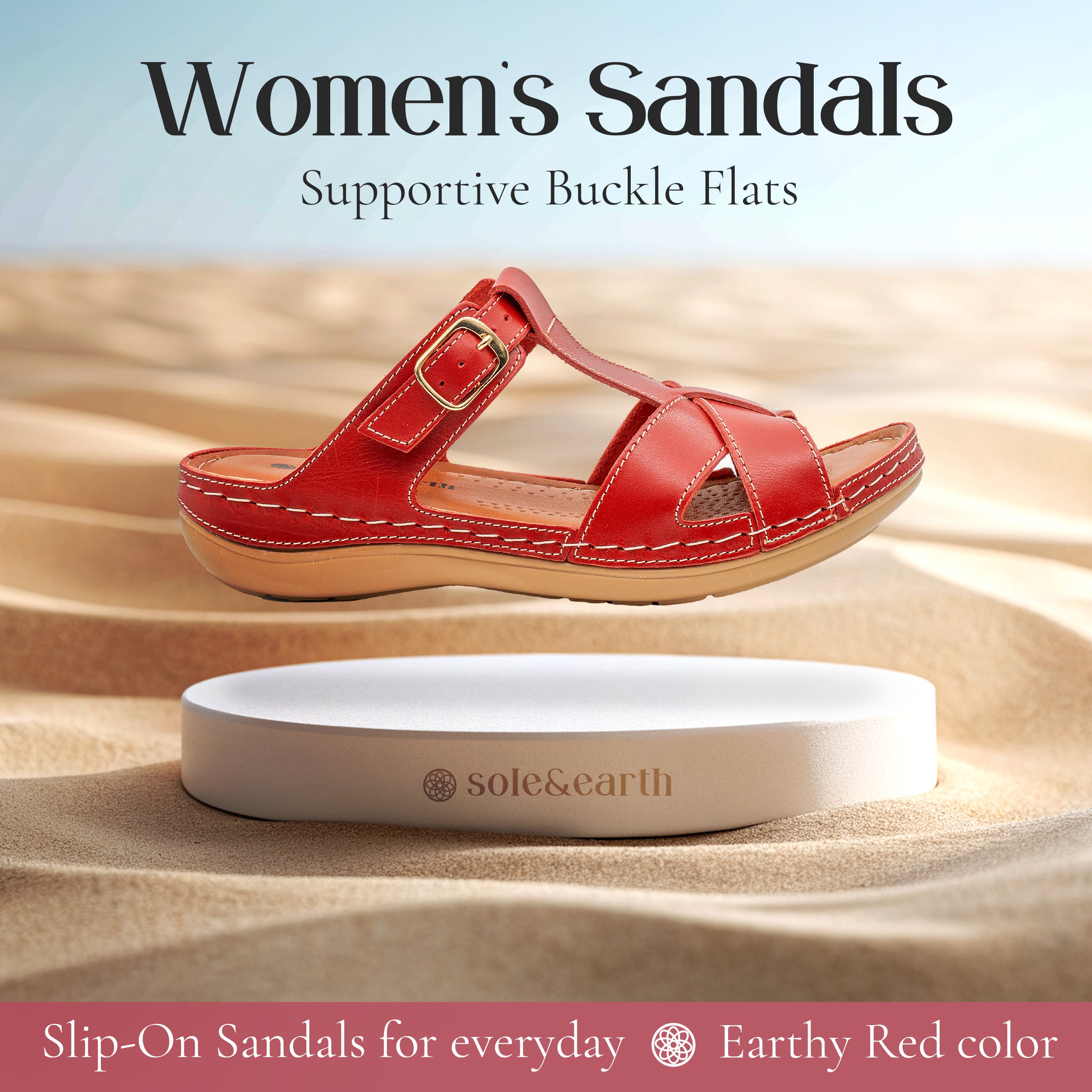 SUPPORTIVE BUCKLE FLAT RED