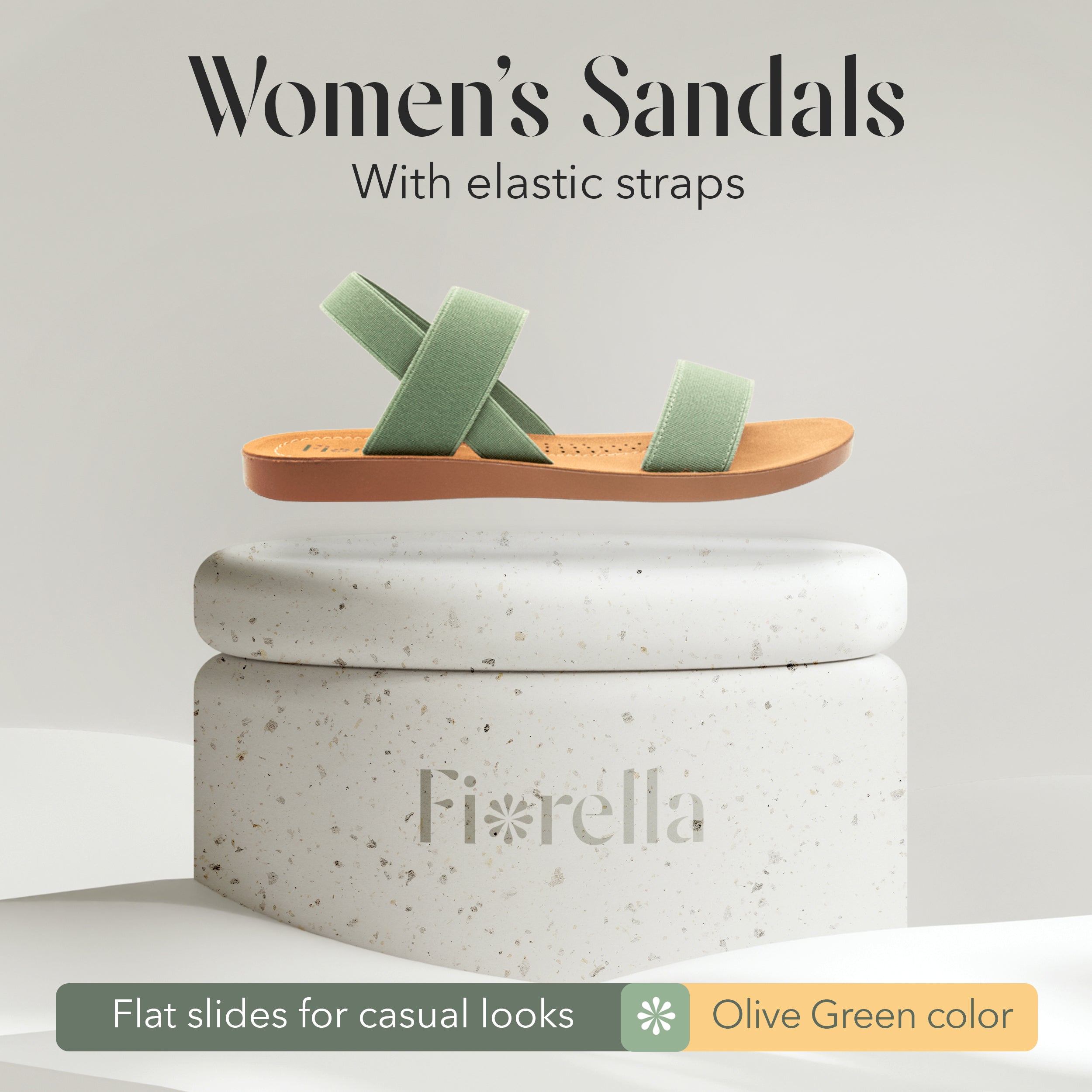 ELASTIC ANKLE STRAP SANDAL GREEN