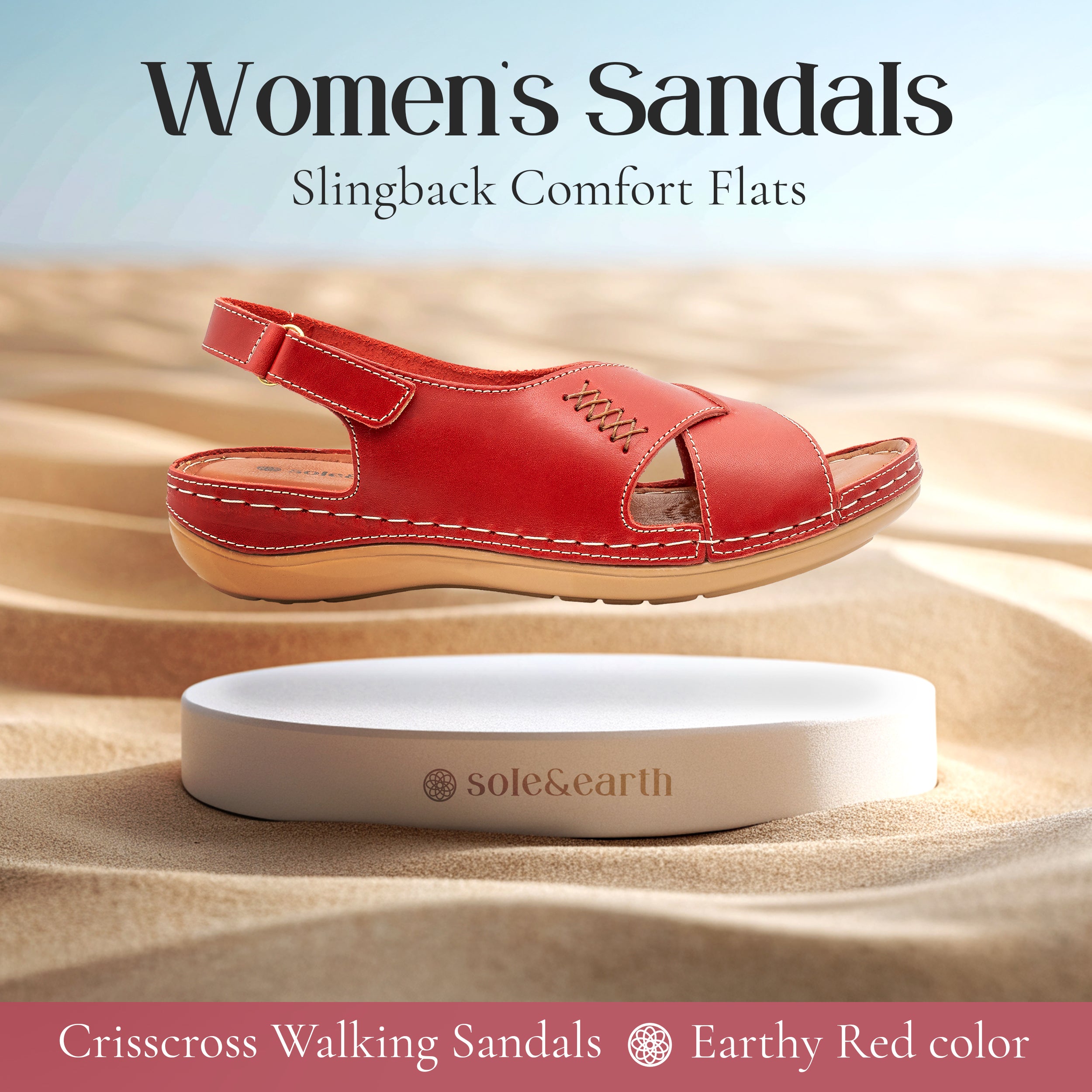 CRISSCROSS WALKING SANDAL RED