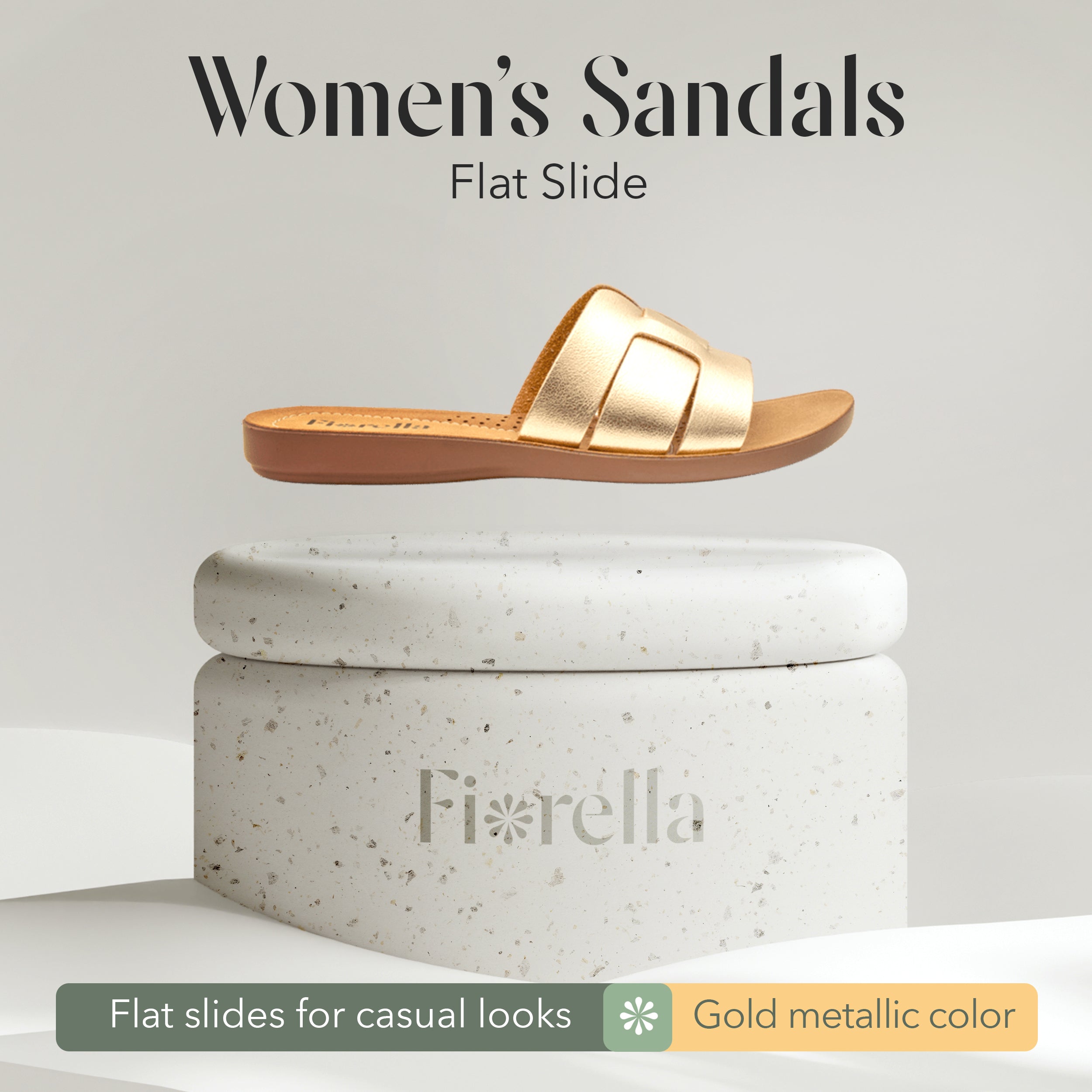 SLIDE SANDAL METALLIC GOLD