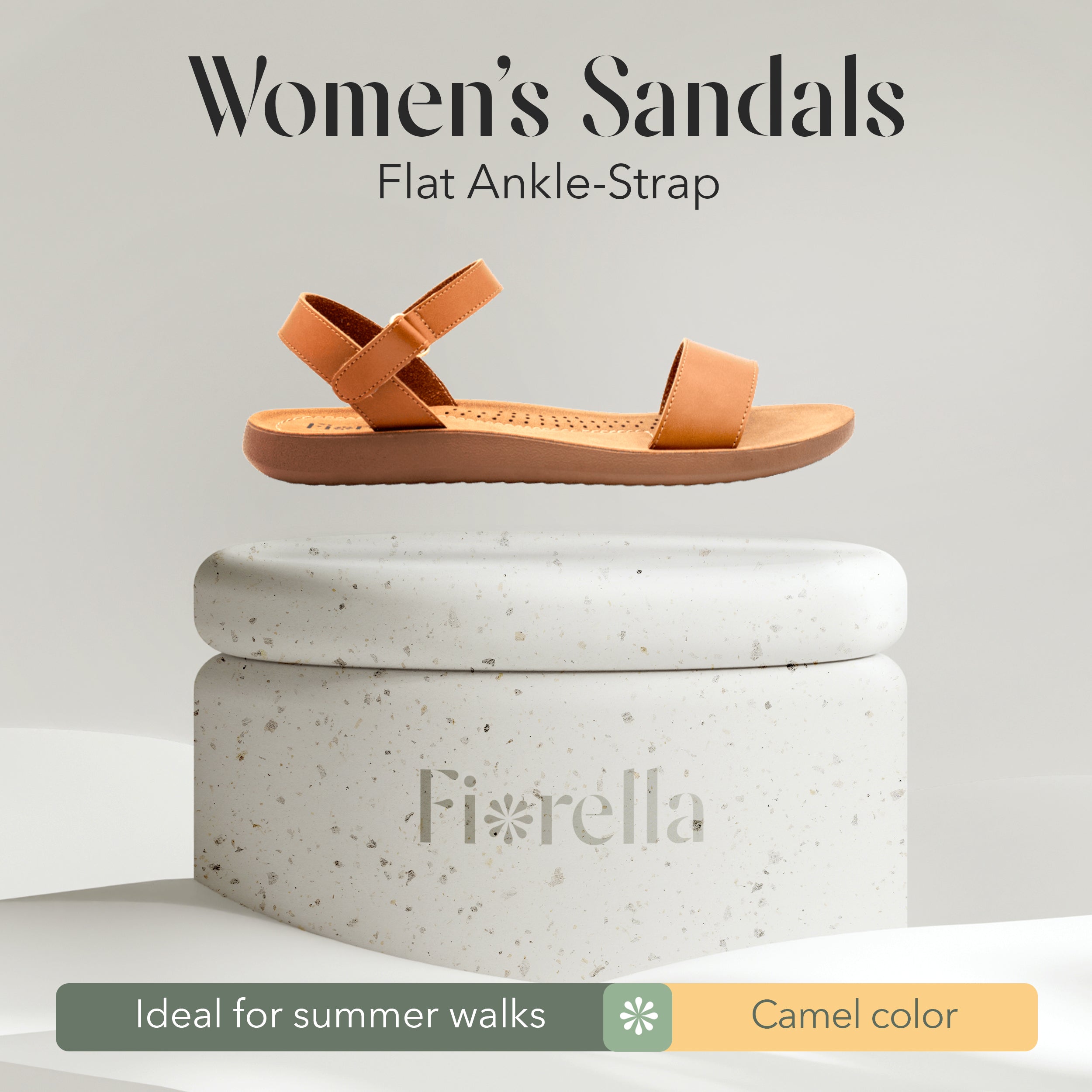 ANKLE STRAP SANDAL CAMEL
