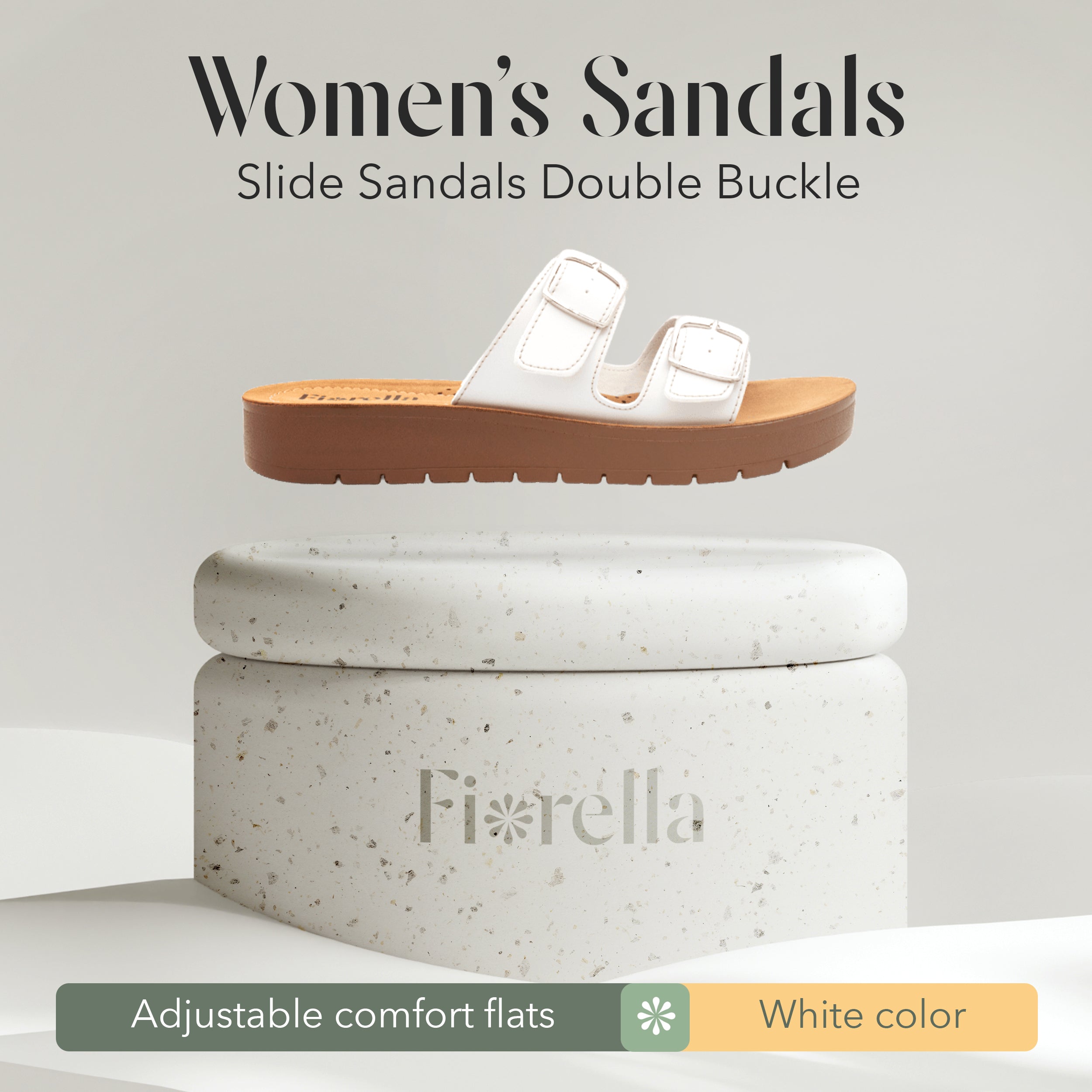 DOUBLE-BUCKLE SLIDE WHITE