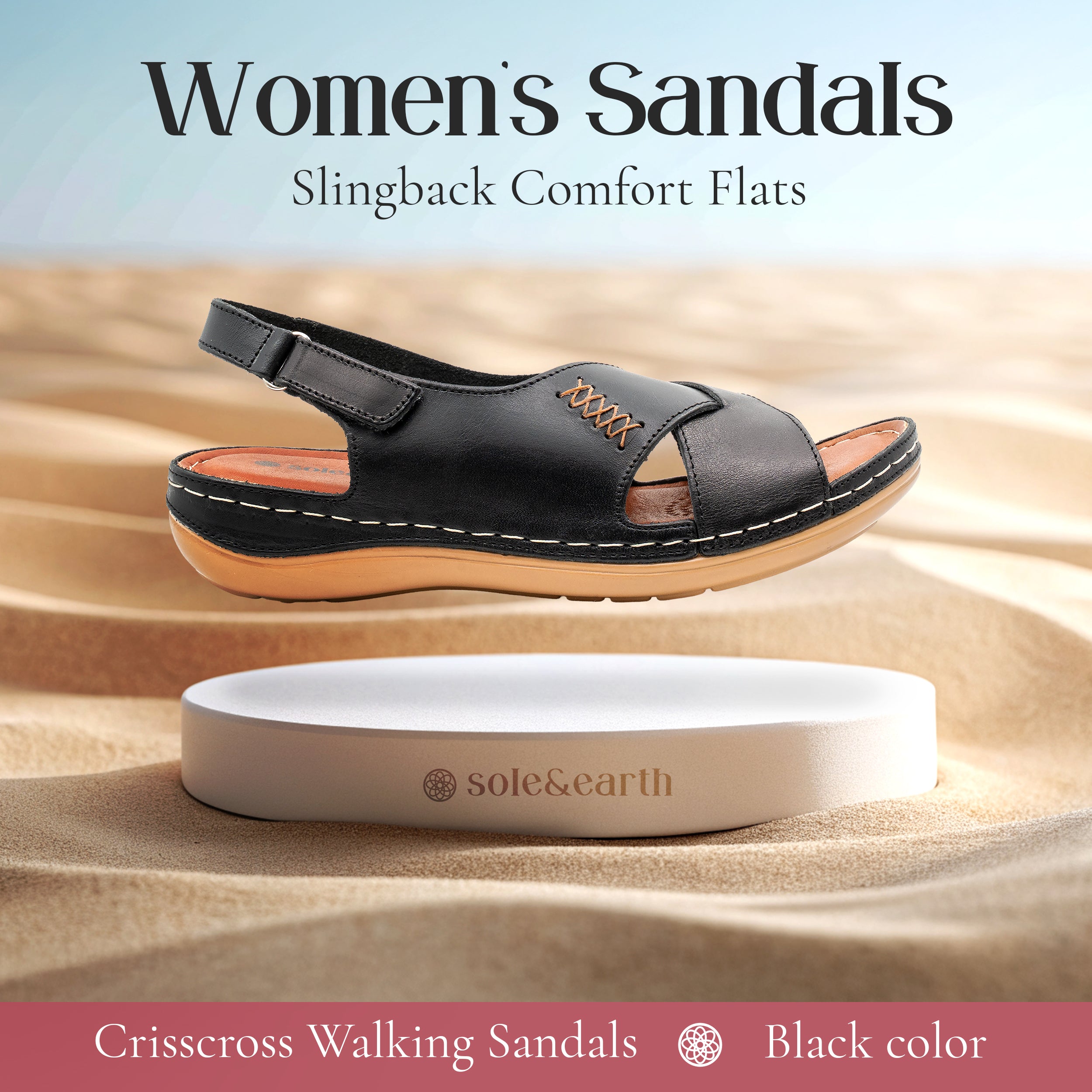 CRISSCROSS WALKING SANDAL BLACK
