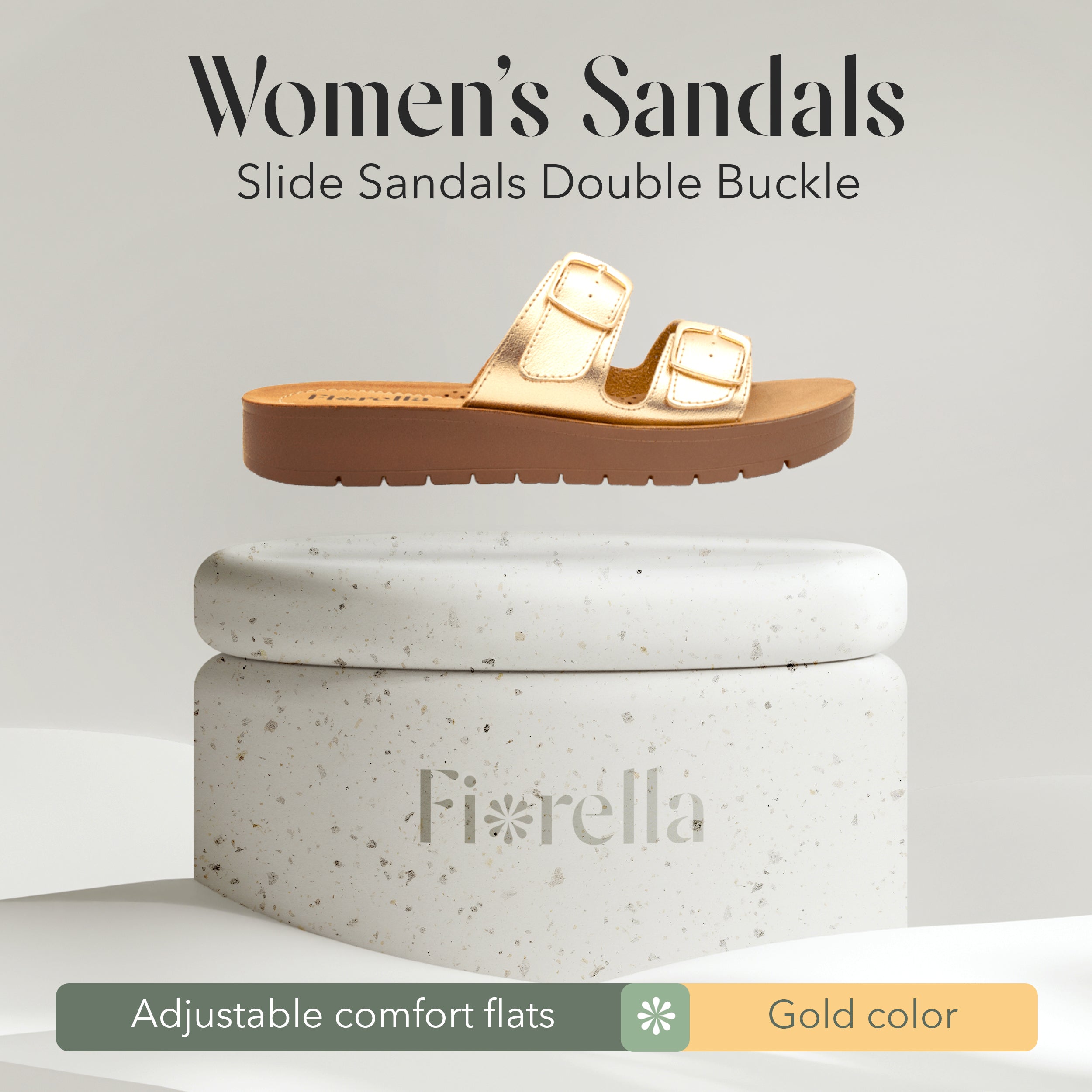 DOUBLE-BUCKLE SLIDE GOLD
