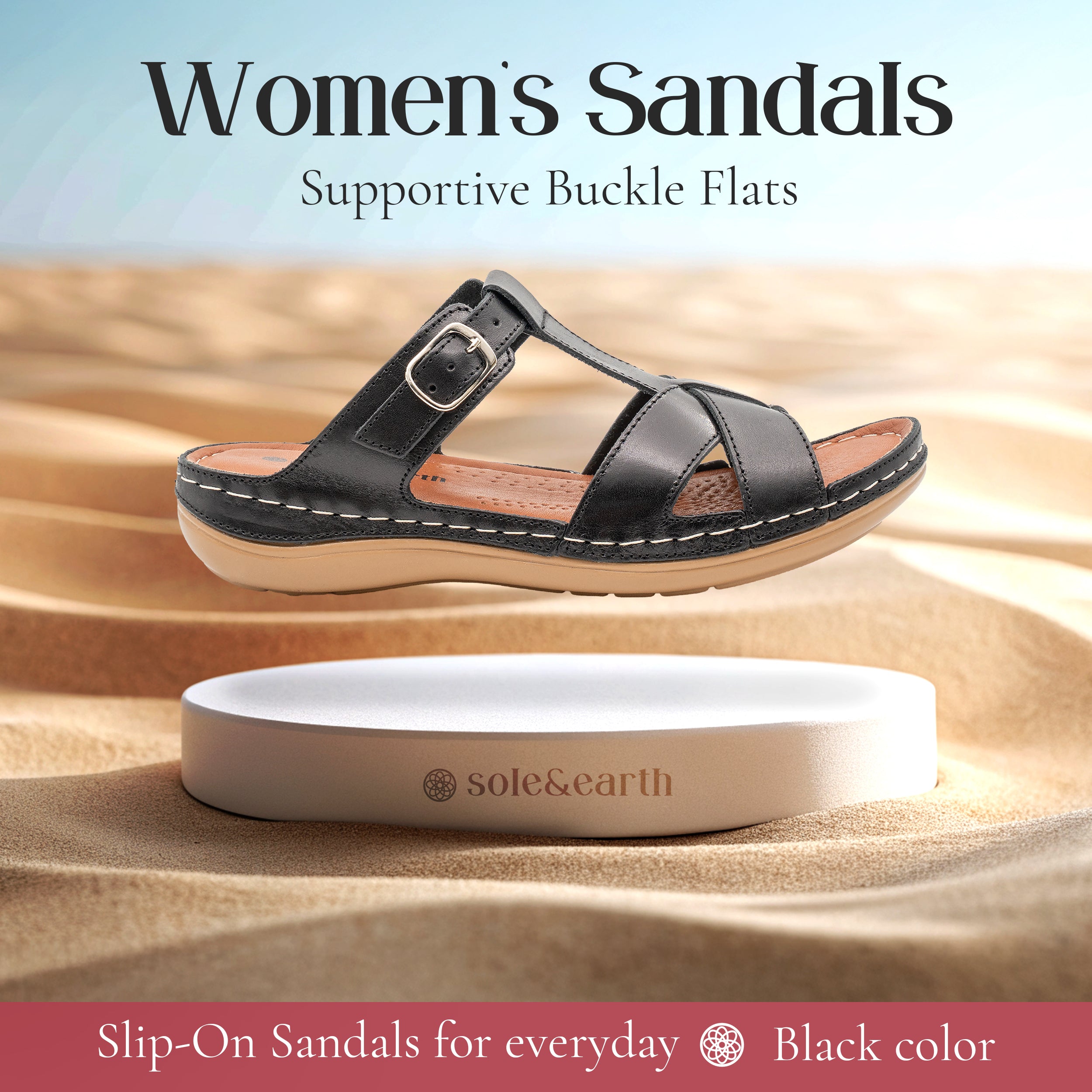 SUPPORTIVE BUCKLE FLAT BLACK