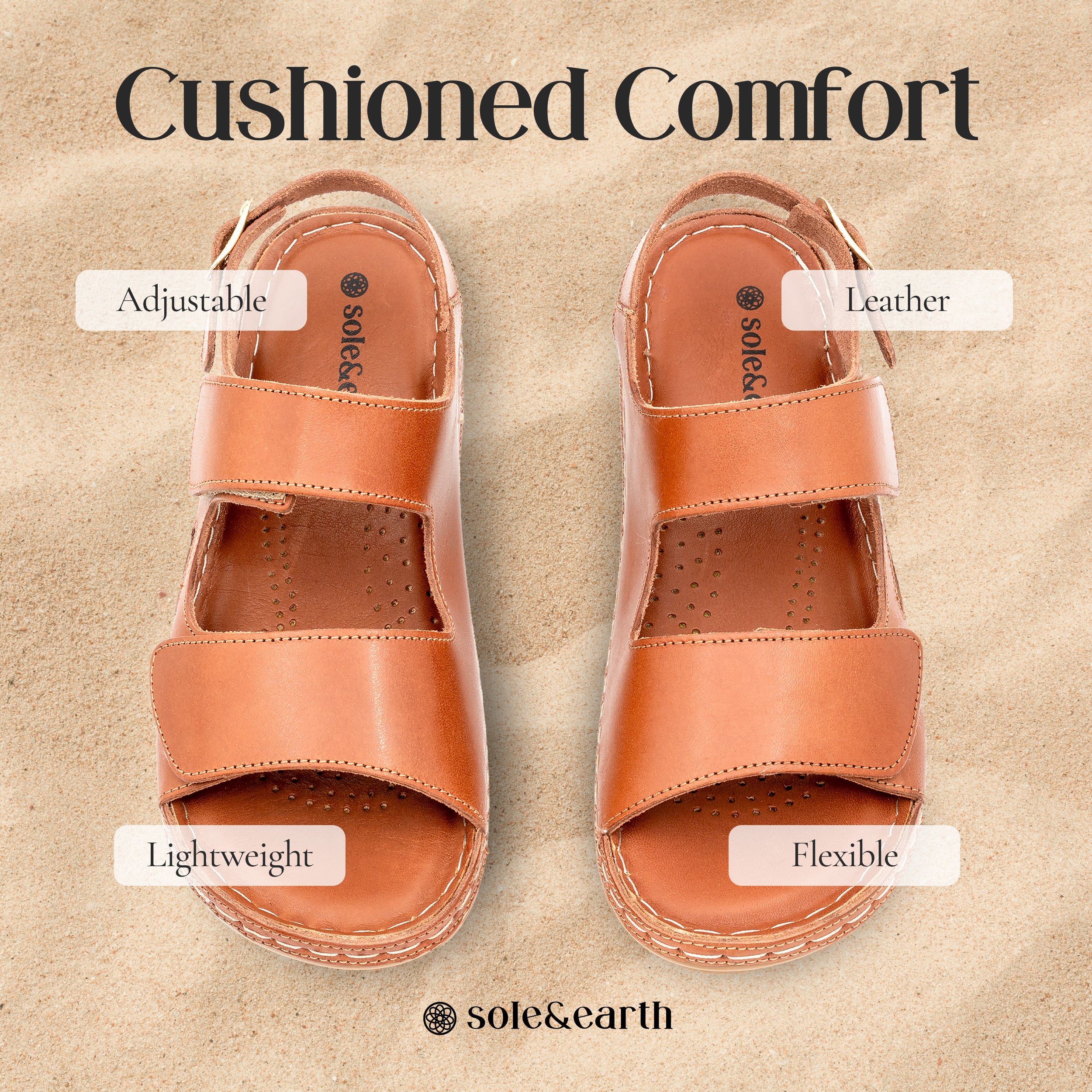 ADJUSTABLE STRAP FLAT TAN