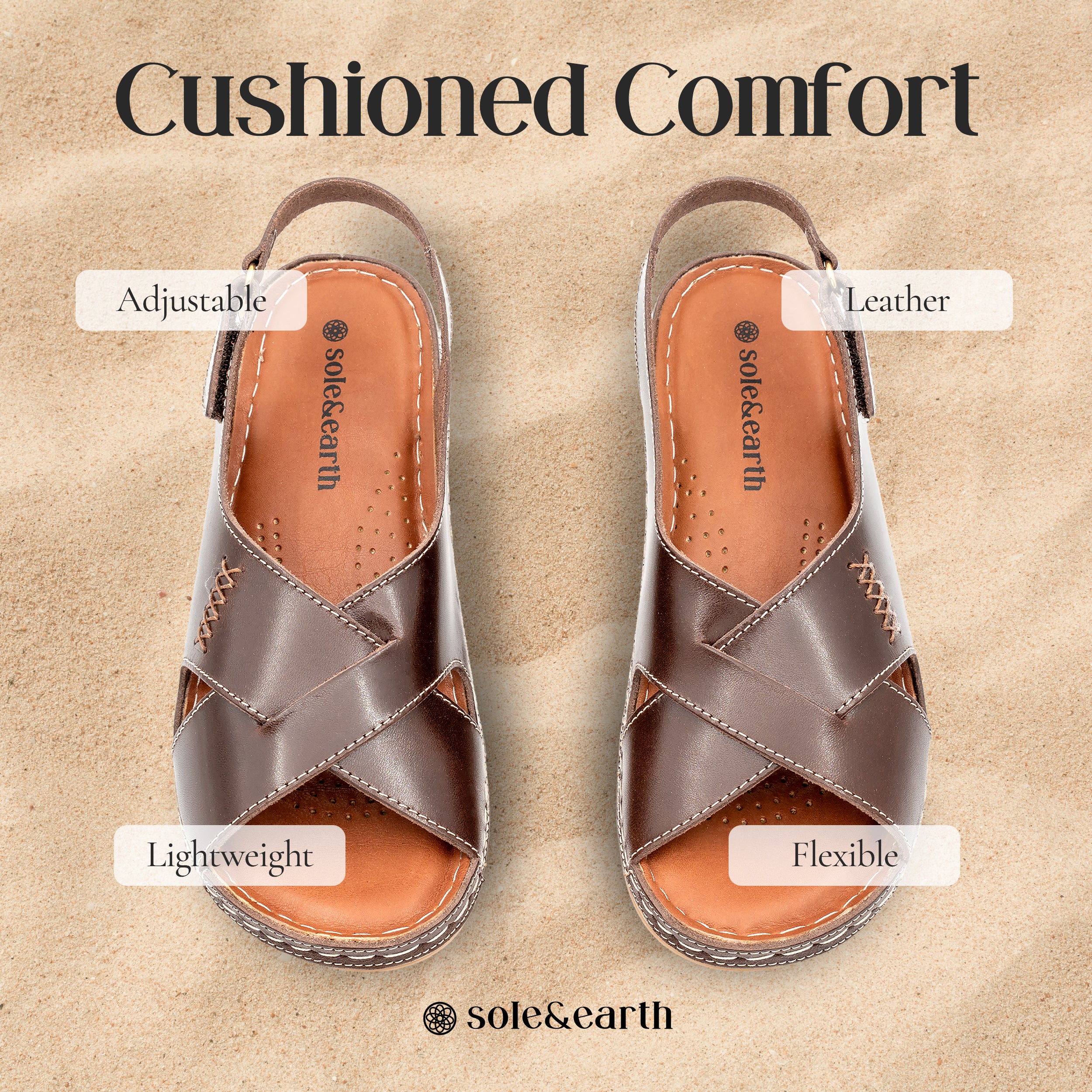 CRISSCROSS WALKING SANDAL BROWN