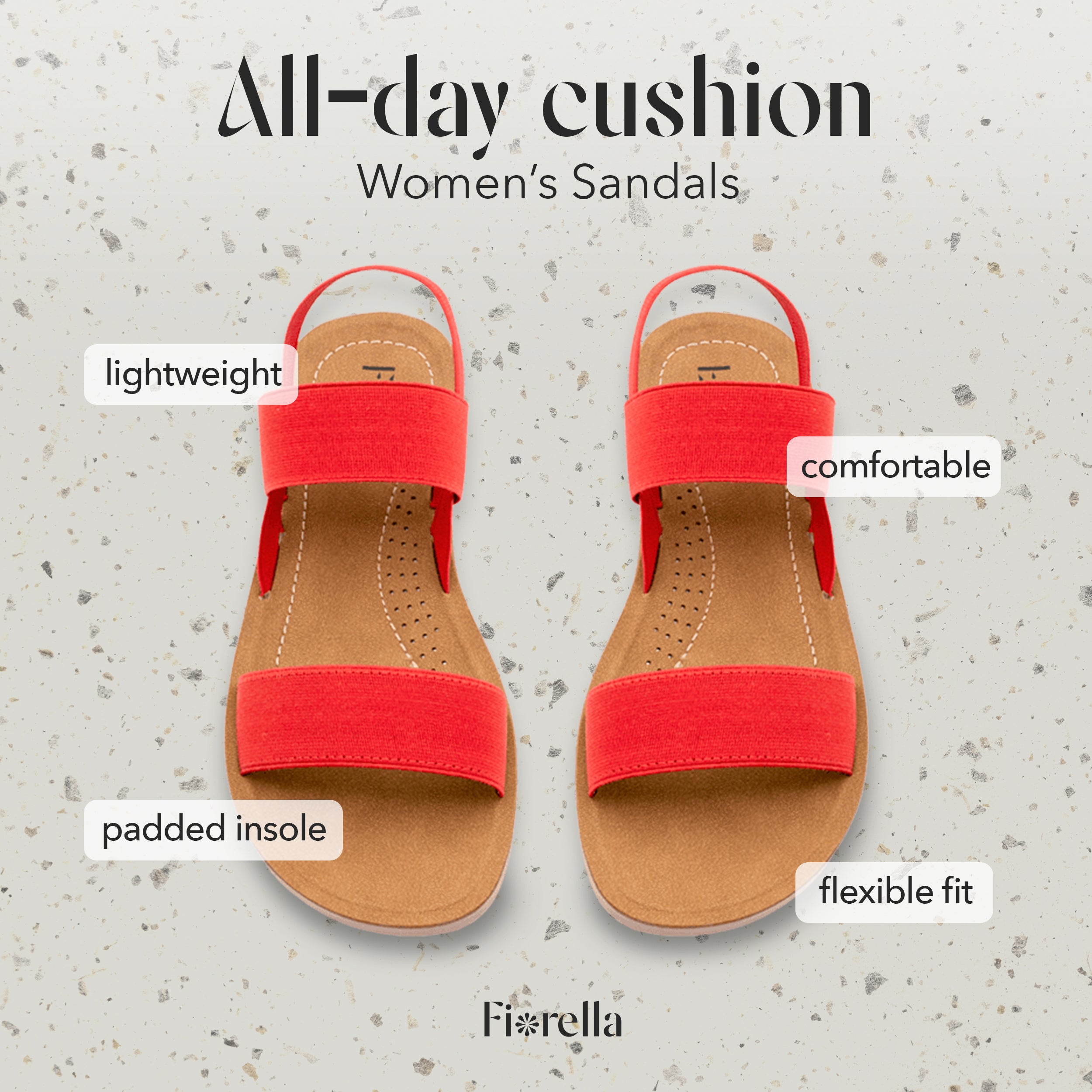 ELASTIC ANKLE STRAP SANDAL RED