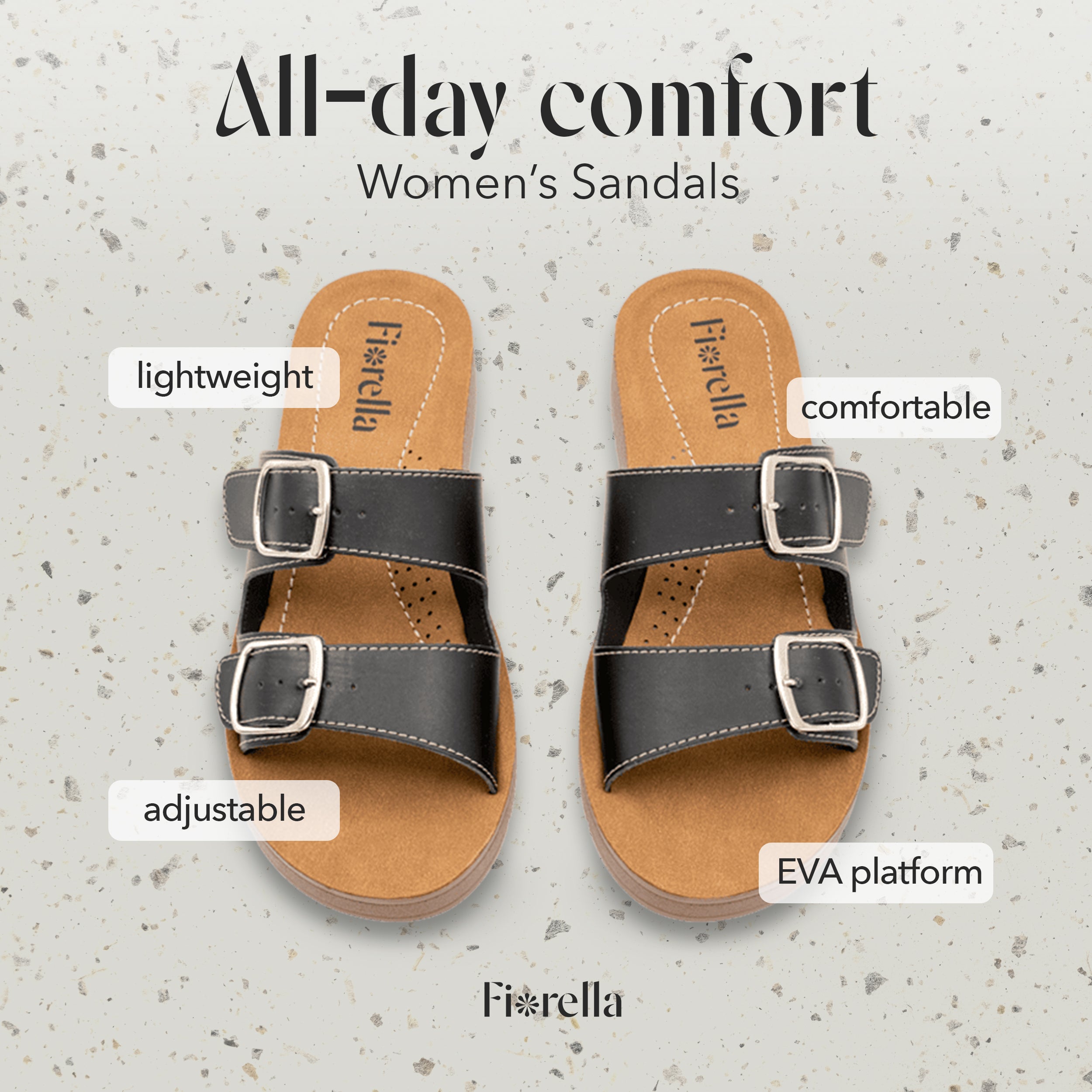 DOUBLE-BUCKLE SLIDE BLACK