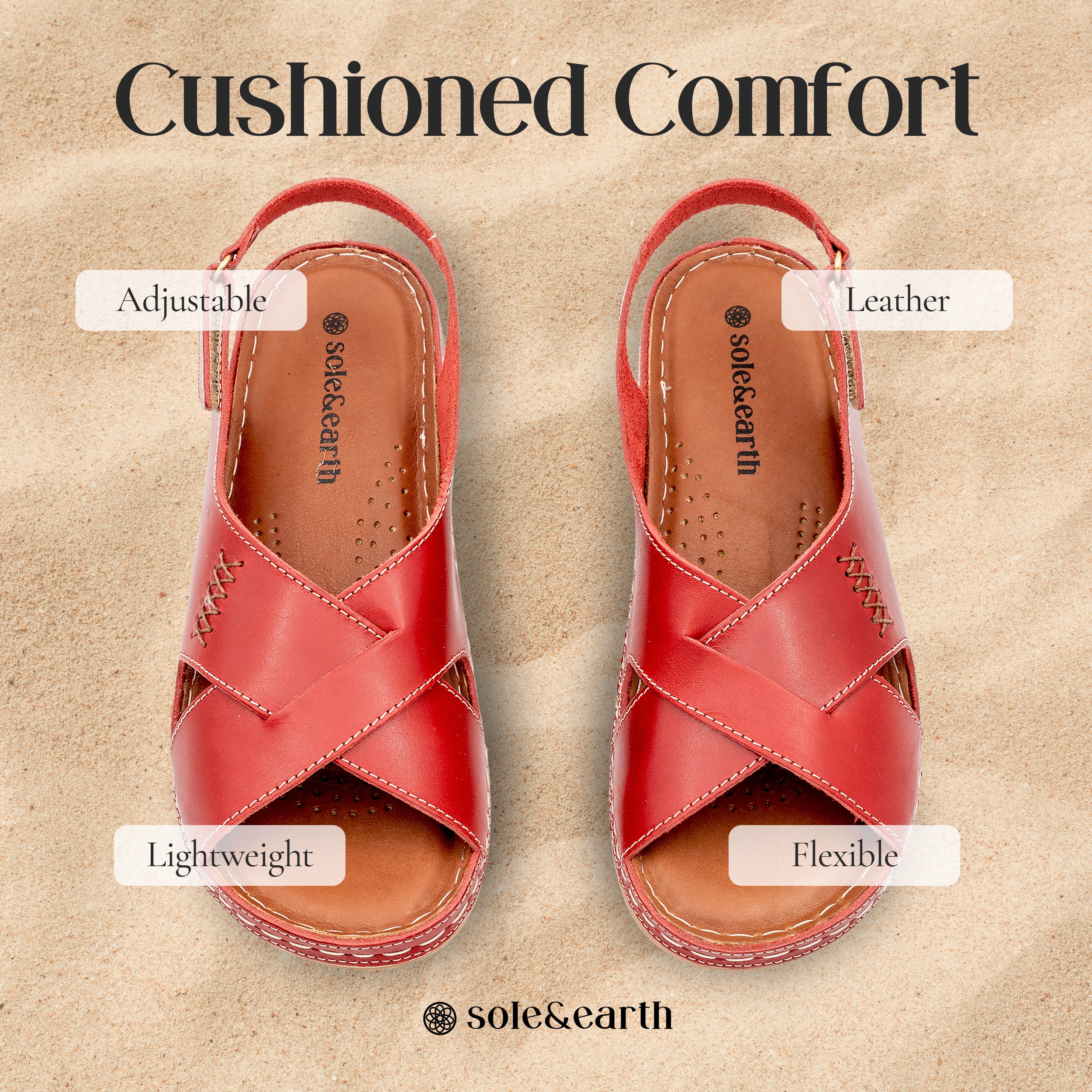 CRISSCROSS WALKING SANDAL RED
