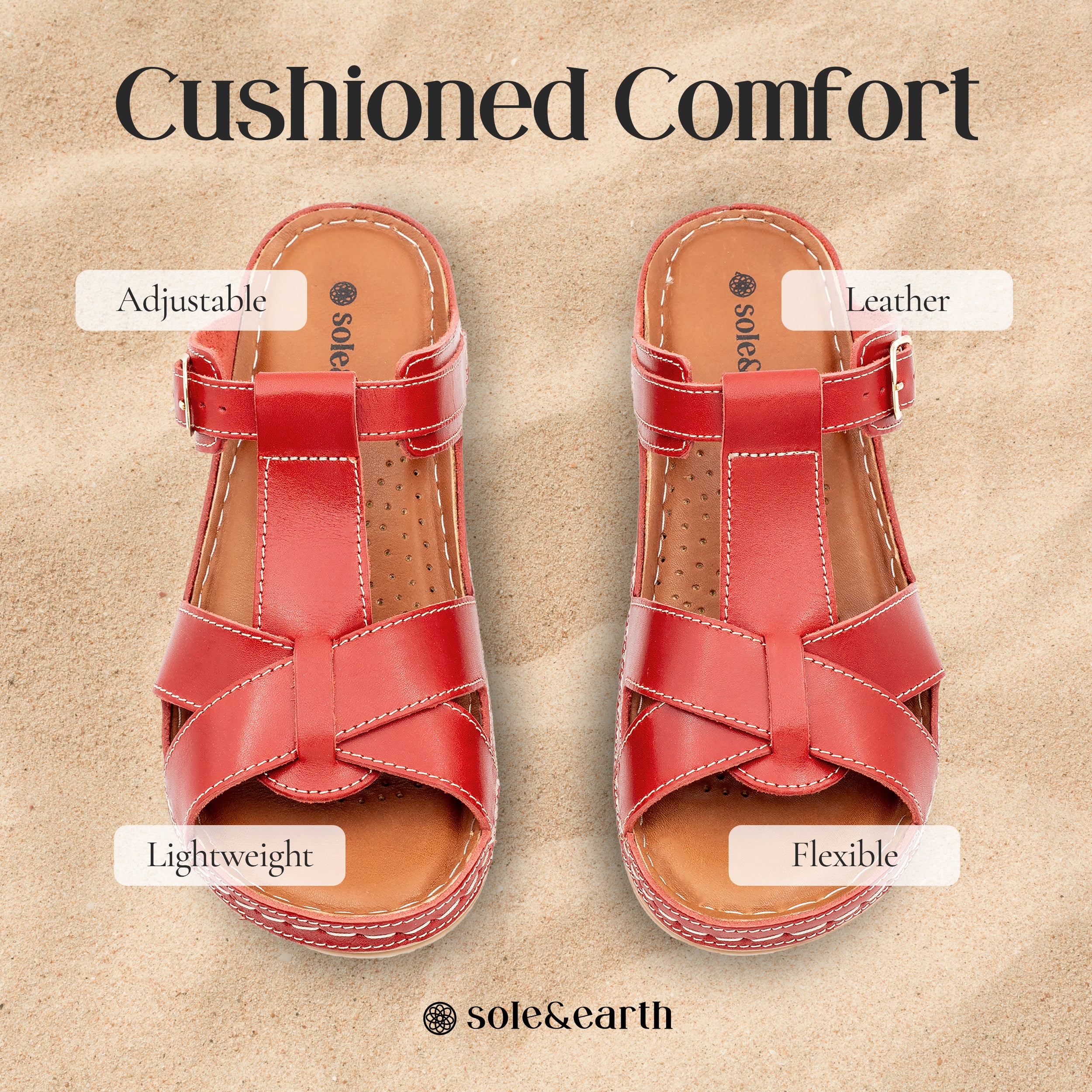 SUPPORTIVE BUCKLE FLAT RED