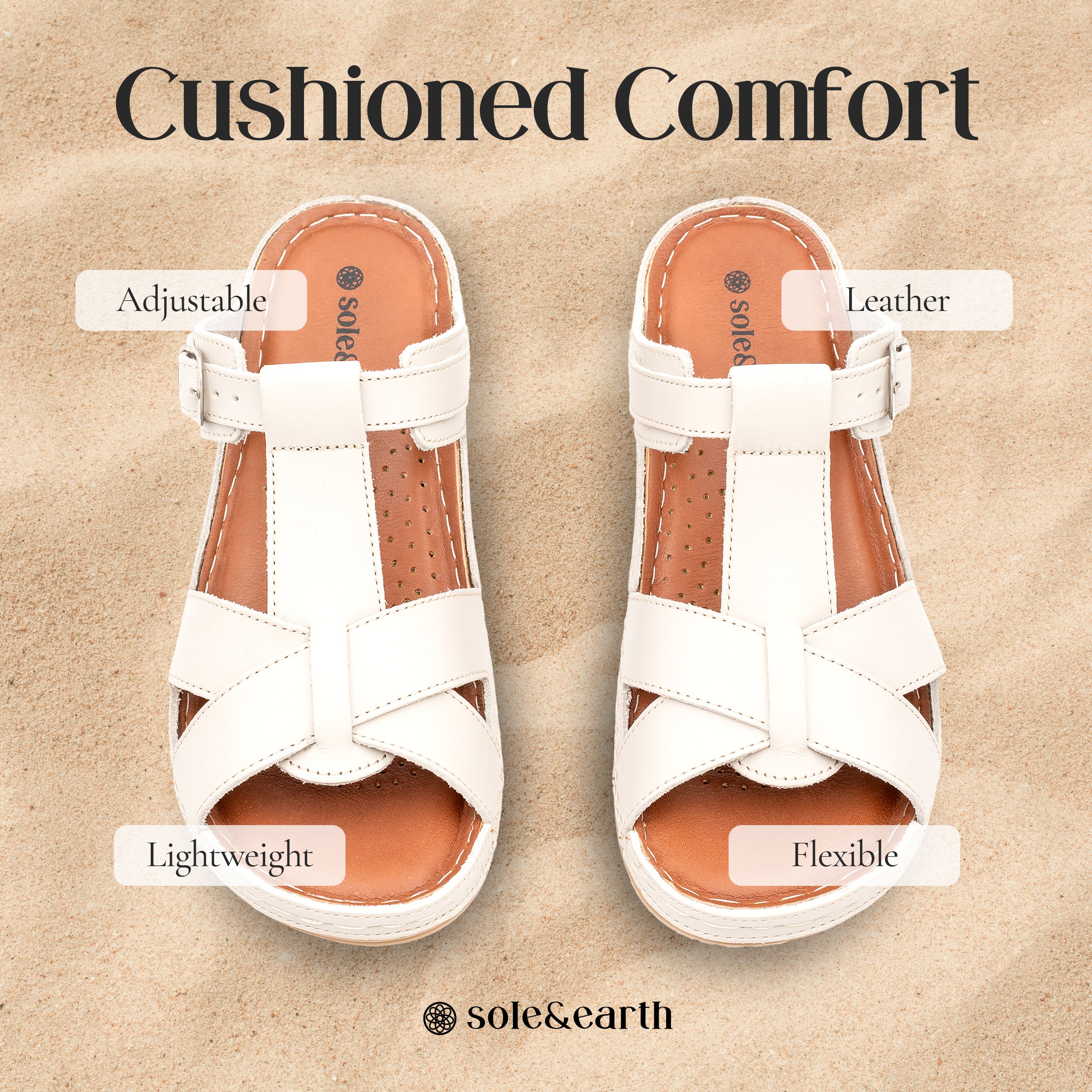 SUPPORTIVE BUCKLE FLAT WHITE