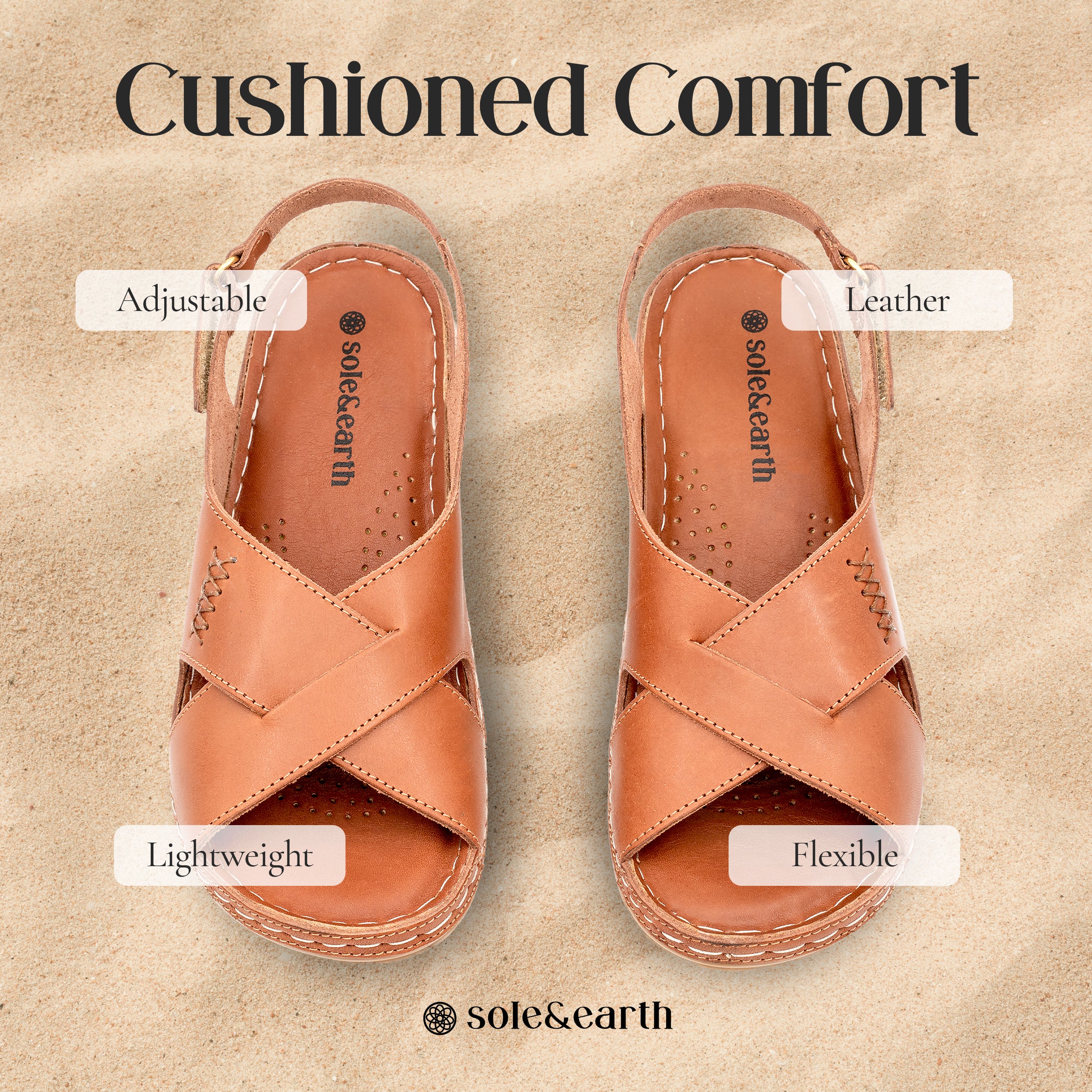 CRISSCROSS WALKING SANDAL WARM TAN