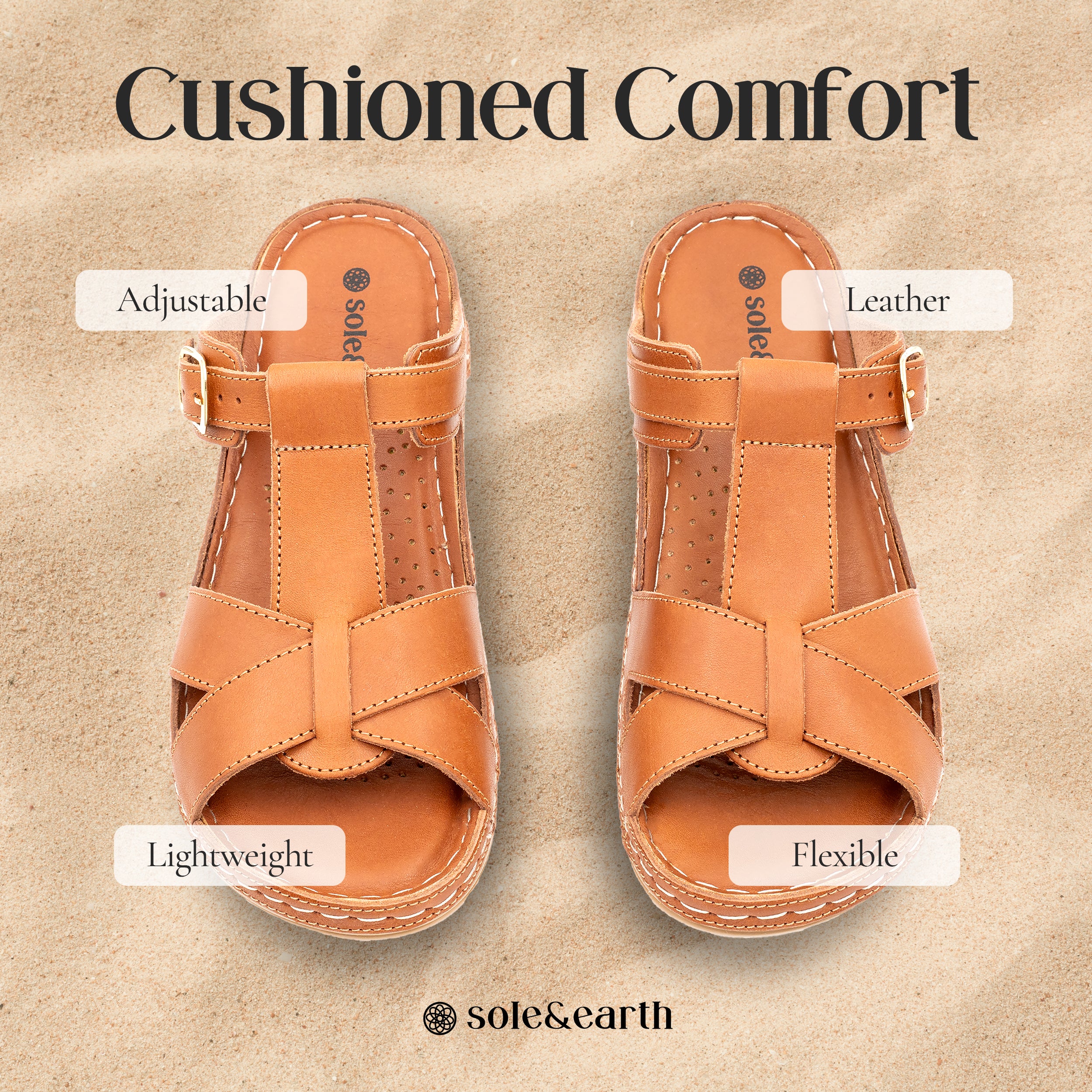 SUPPORTIVE BUCKLE FLAT TAN