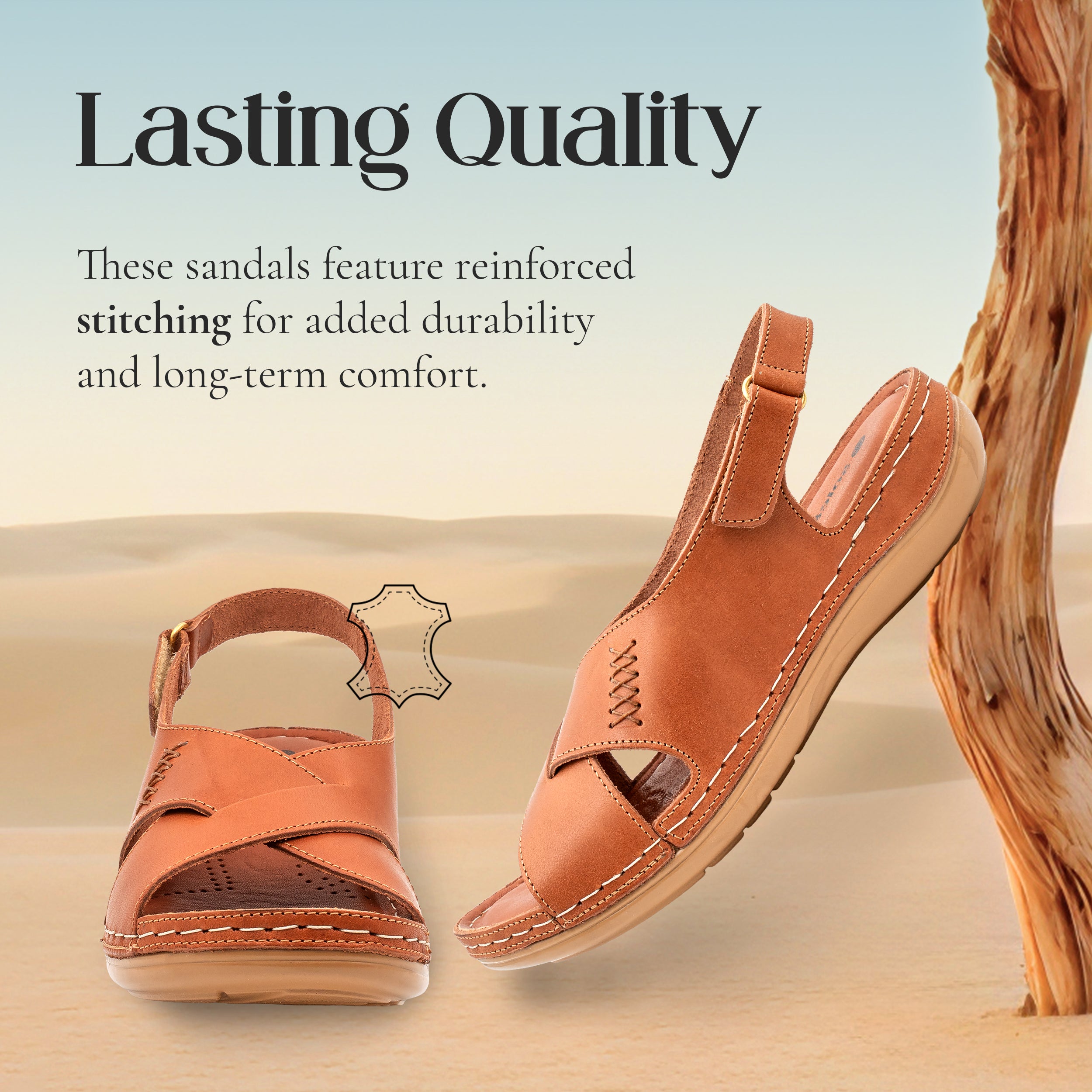 CRISSCROSS WALKING SANDAL WARM TAN