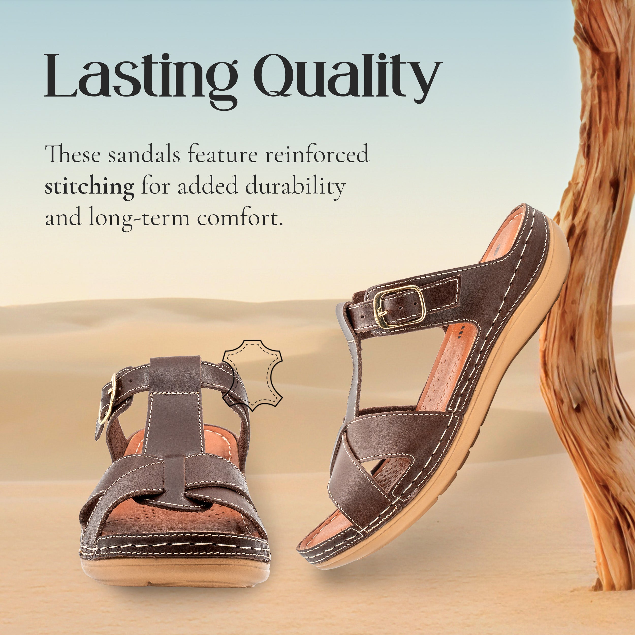 SUPPORTIVE BUCKLE FLAT BROWN