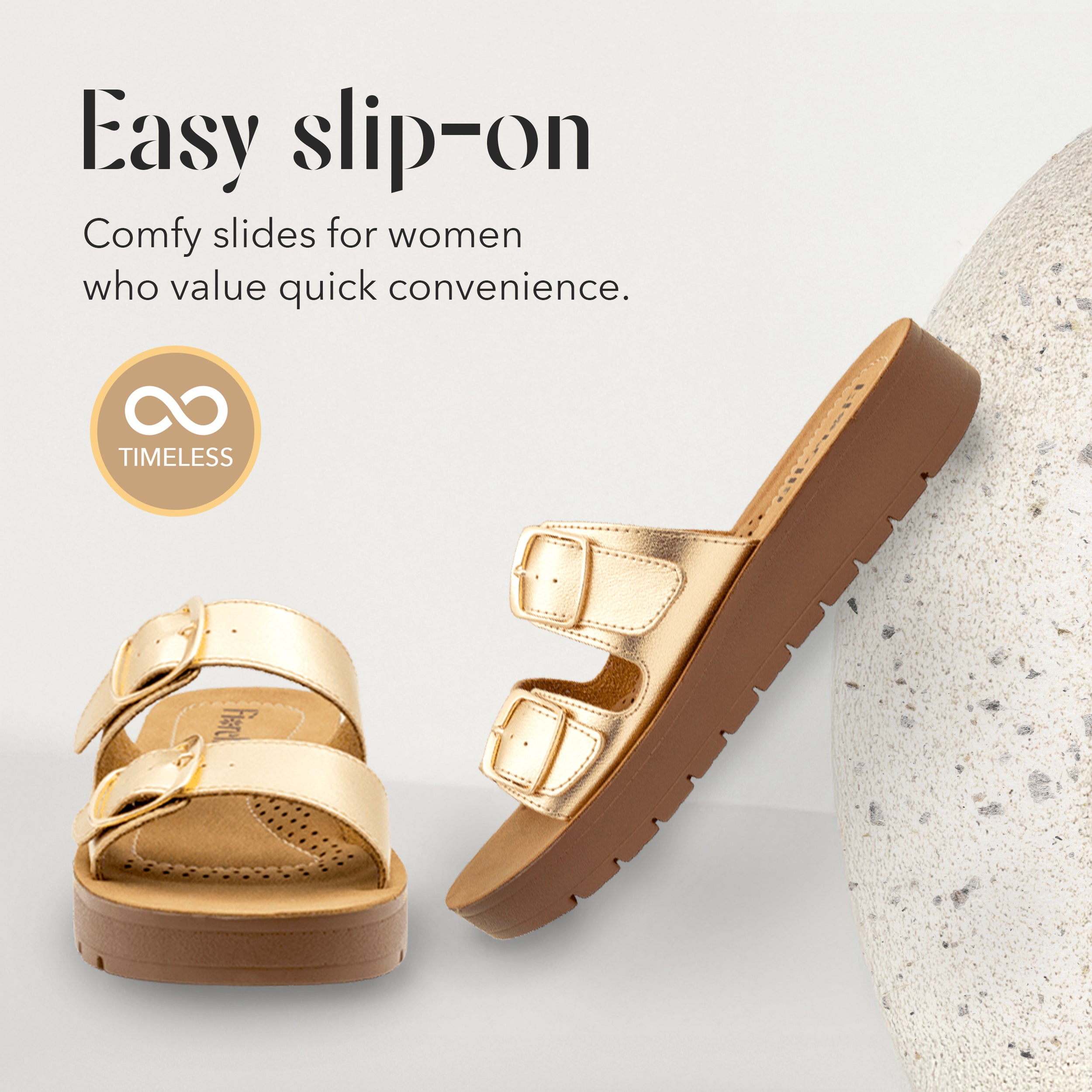 DOUBLE-BUCKLE SLIDE GOLD