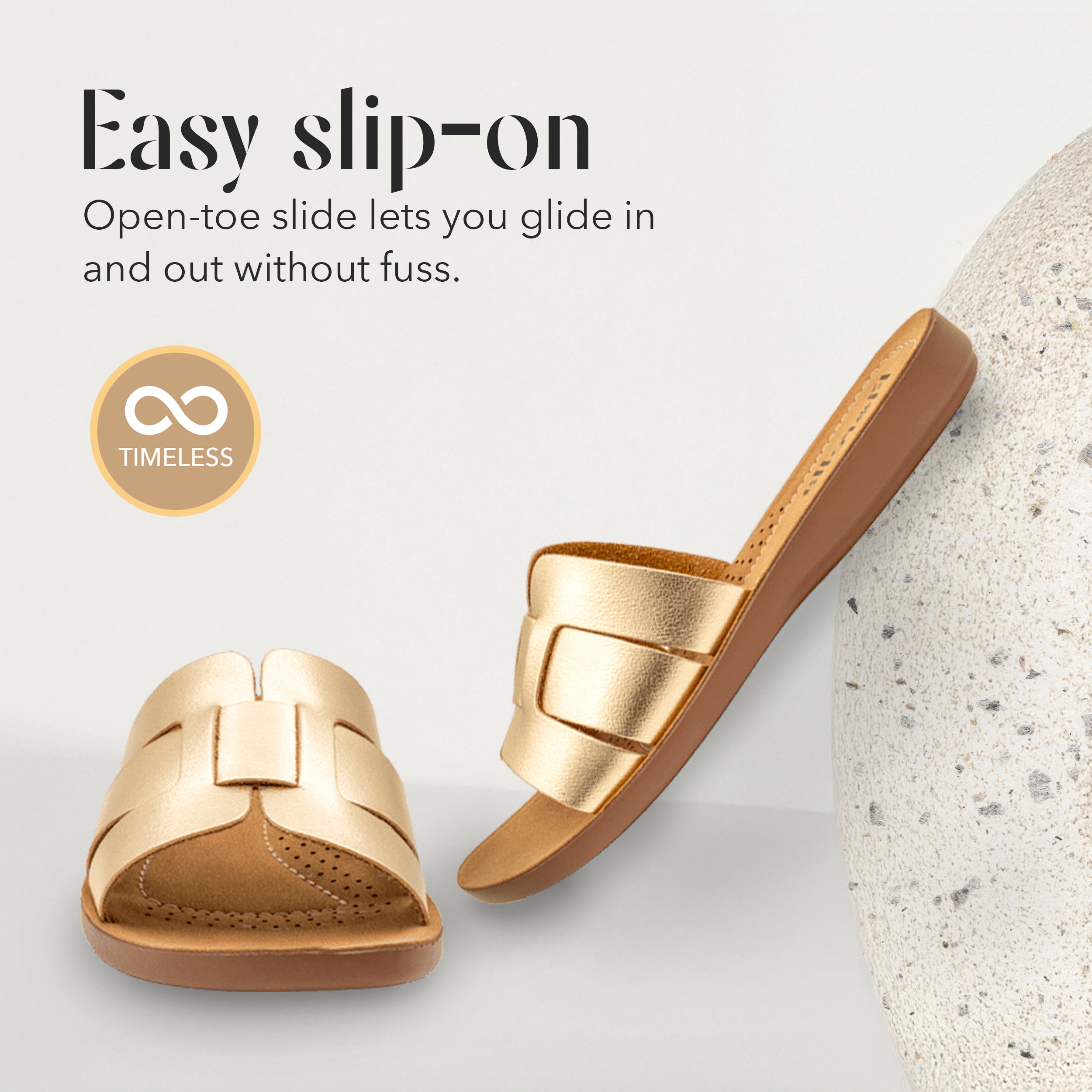 SLIDE SANDAL METALLIC GOLD