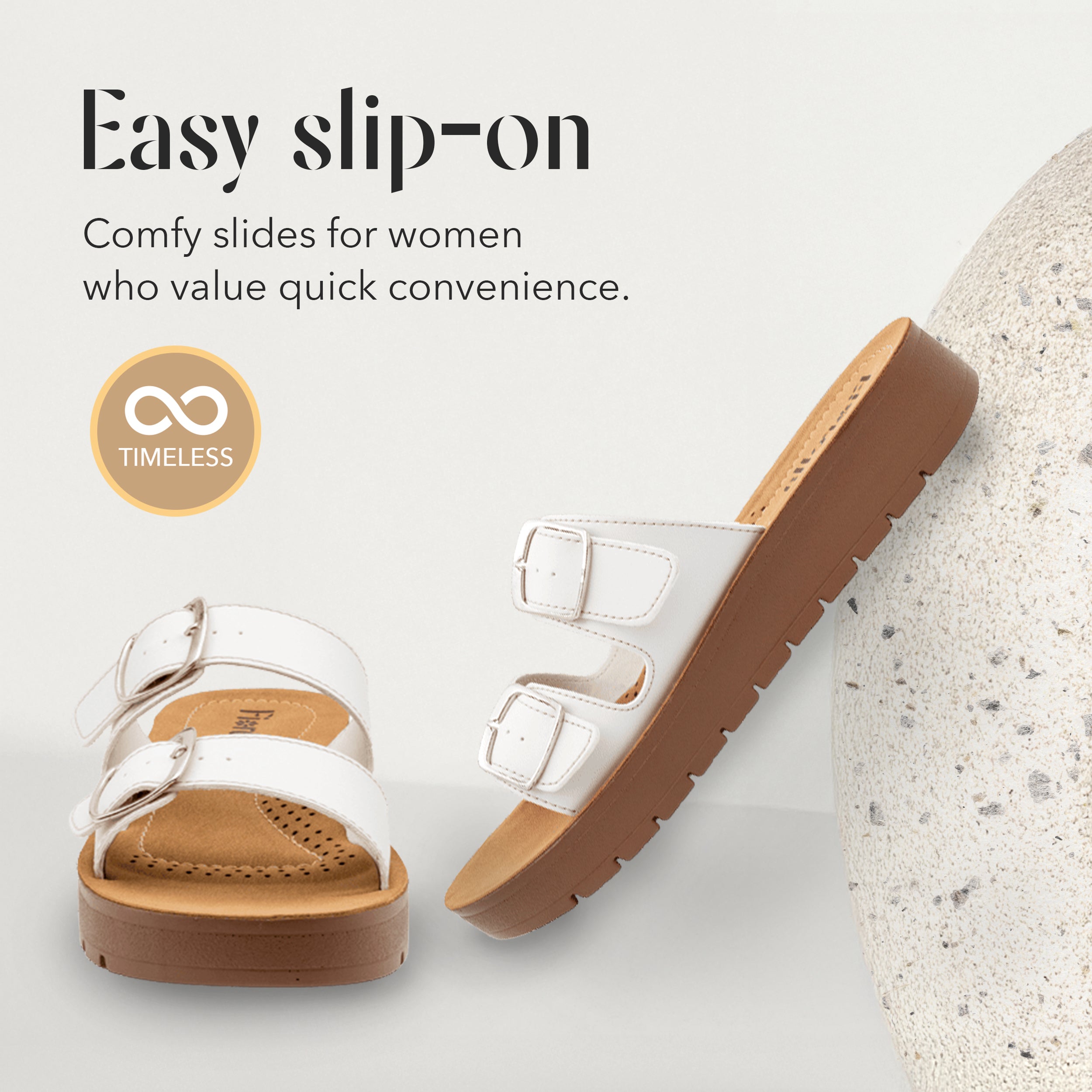 DOUBLE-BUCKLE SLIDE WHITE