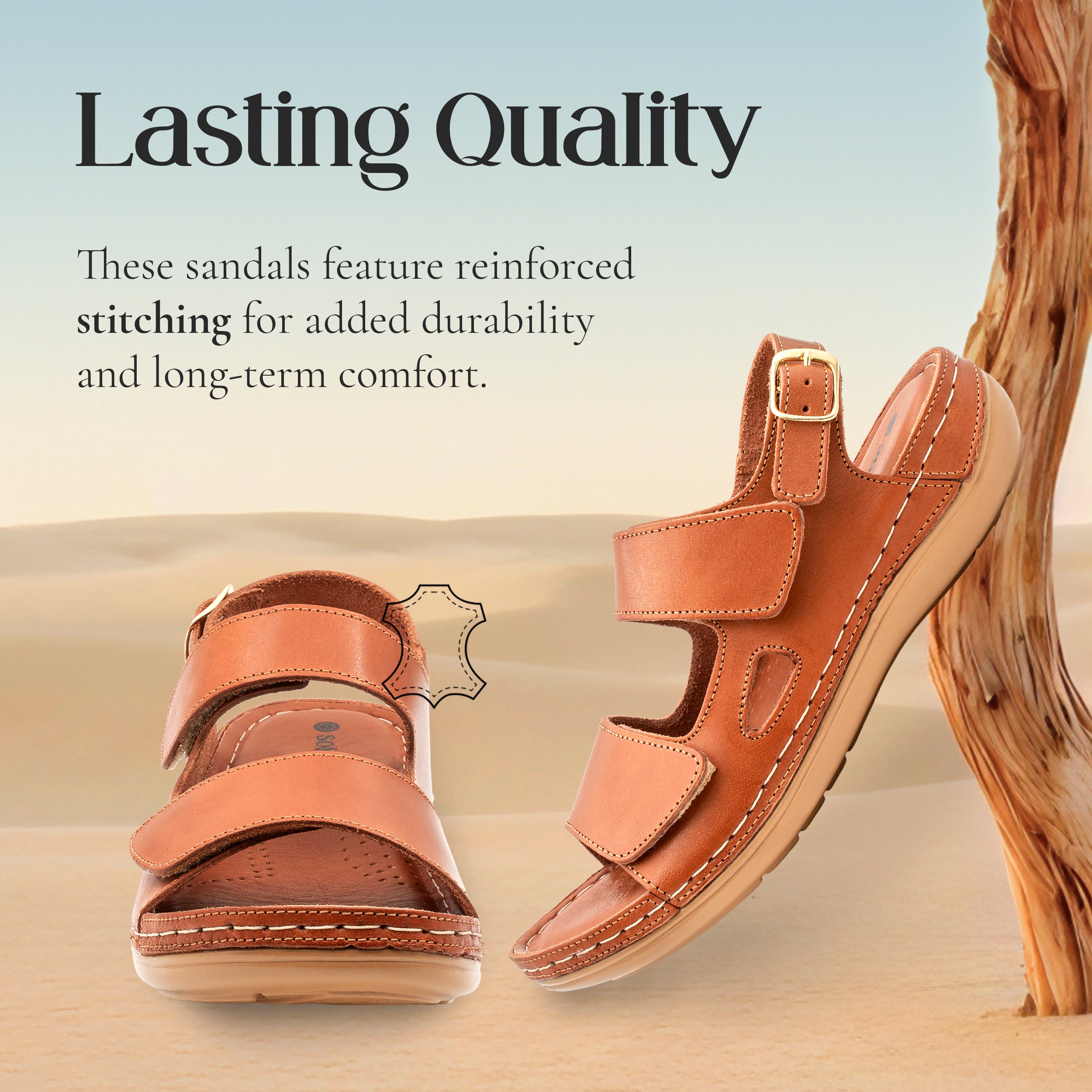 ADJUSTABLE STRAP FLAT TAN