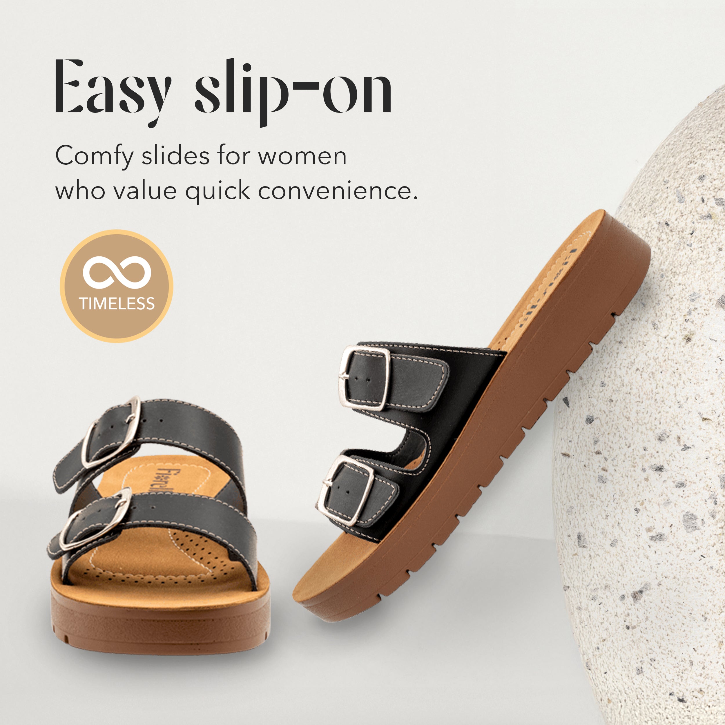 DOUBLE-BUCKLE SLIDE BLACK