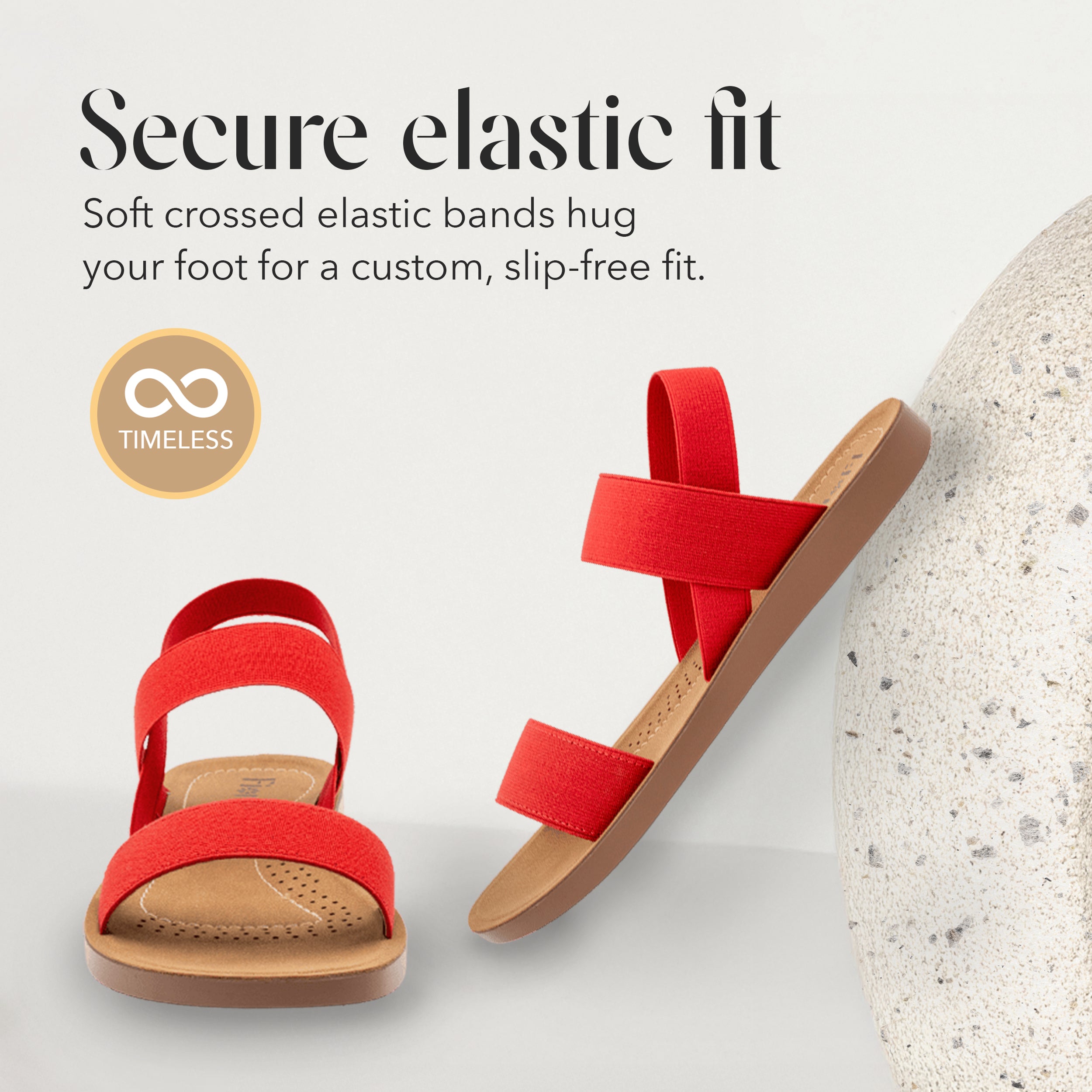 ELASTIC ANKLE STRAP SANDAL RED