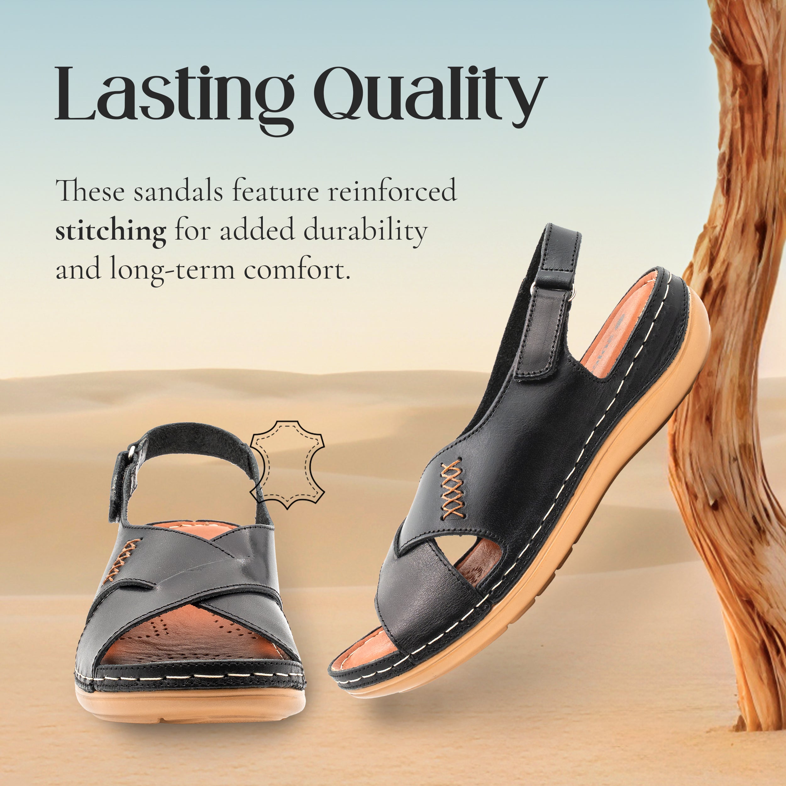 CRISSCROSS WALKING SANDAL BLACK