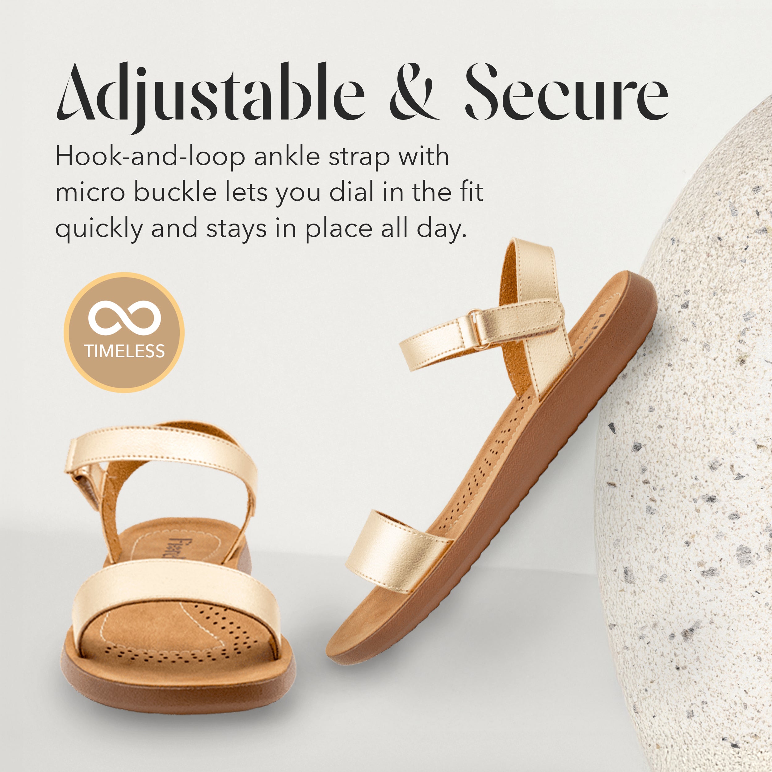 ANKLE STRAP SANDAL METALLIC GOLD