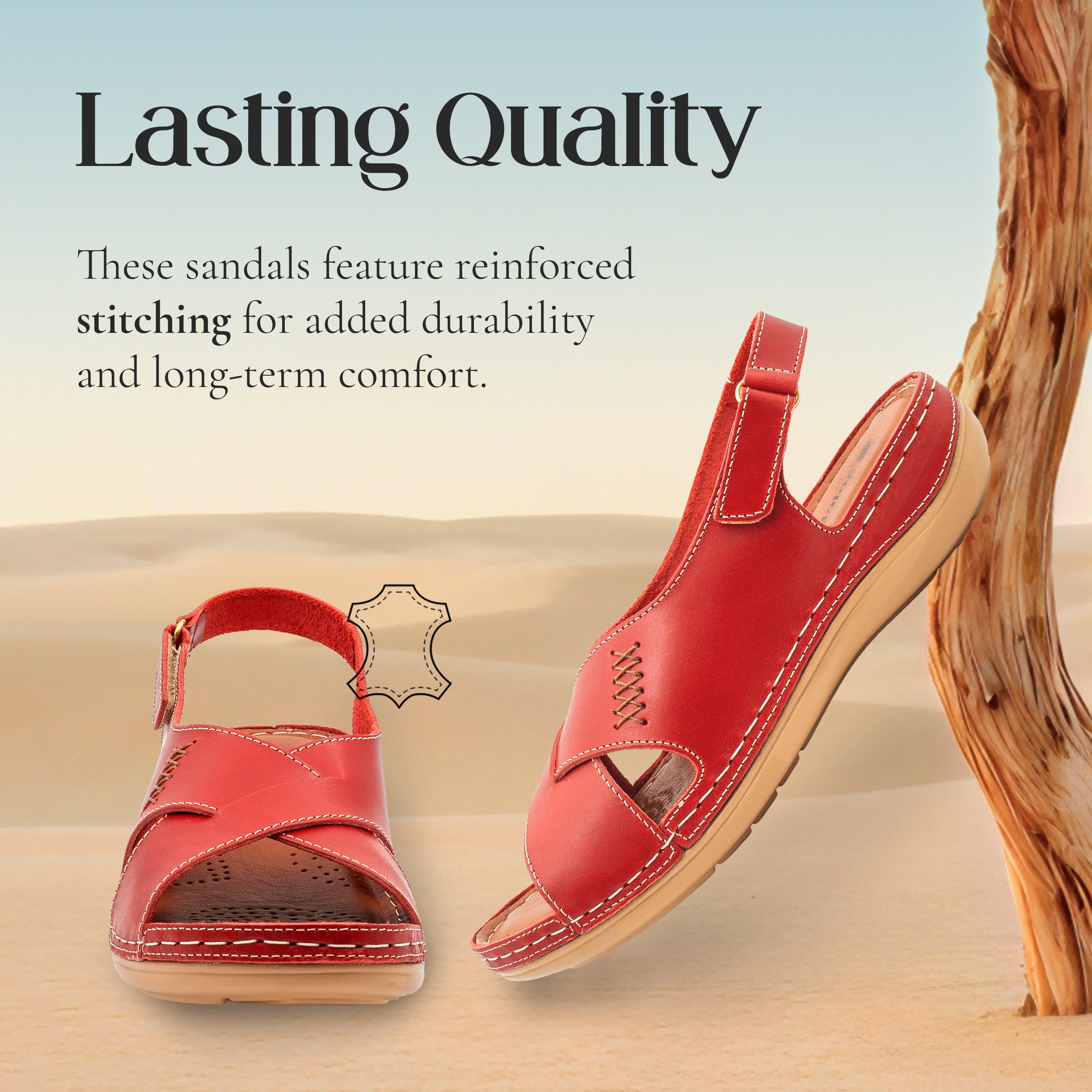 CRISSCROSS WALKING SANDAL RED