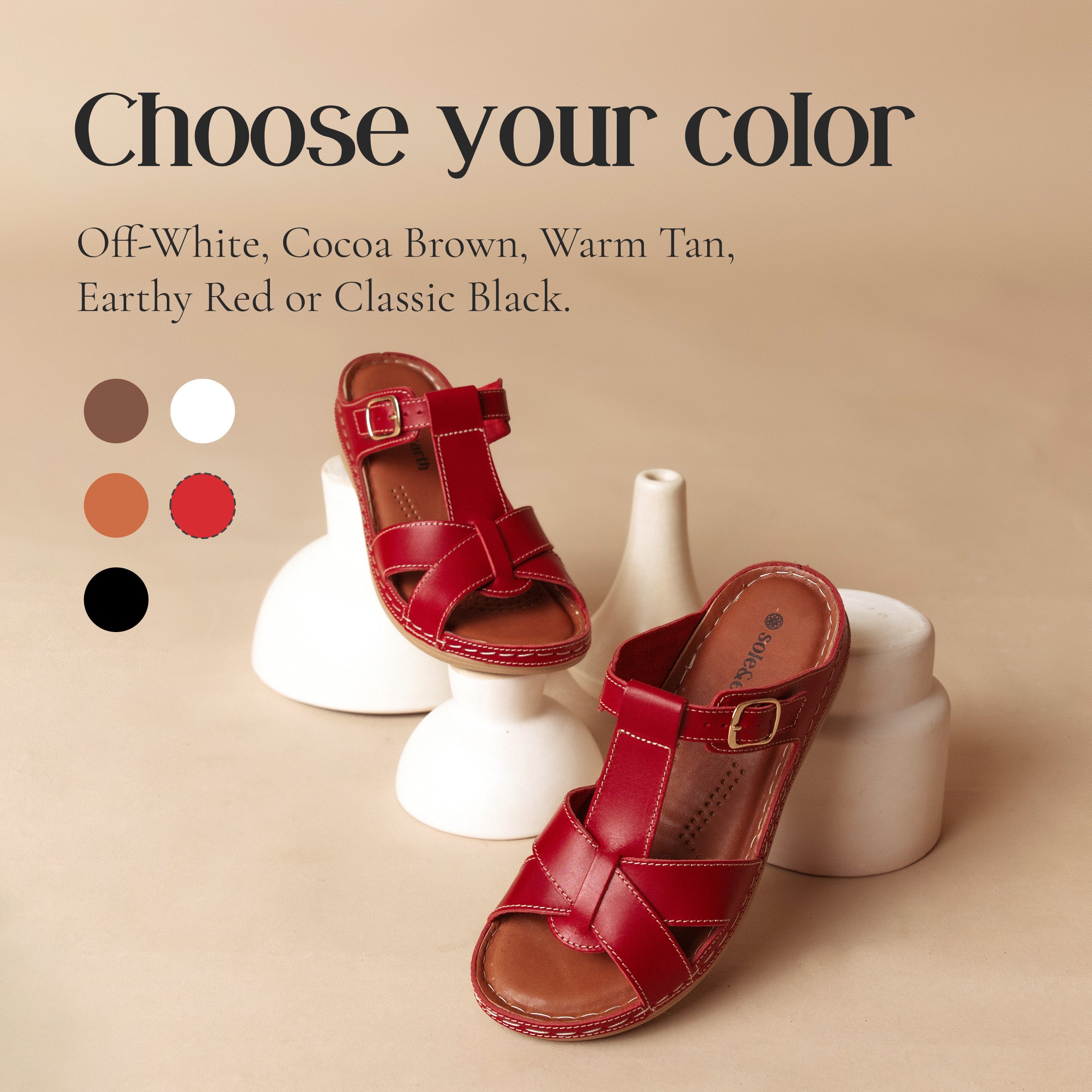 SUPPORTIVE BUCKLE FLAT RED