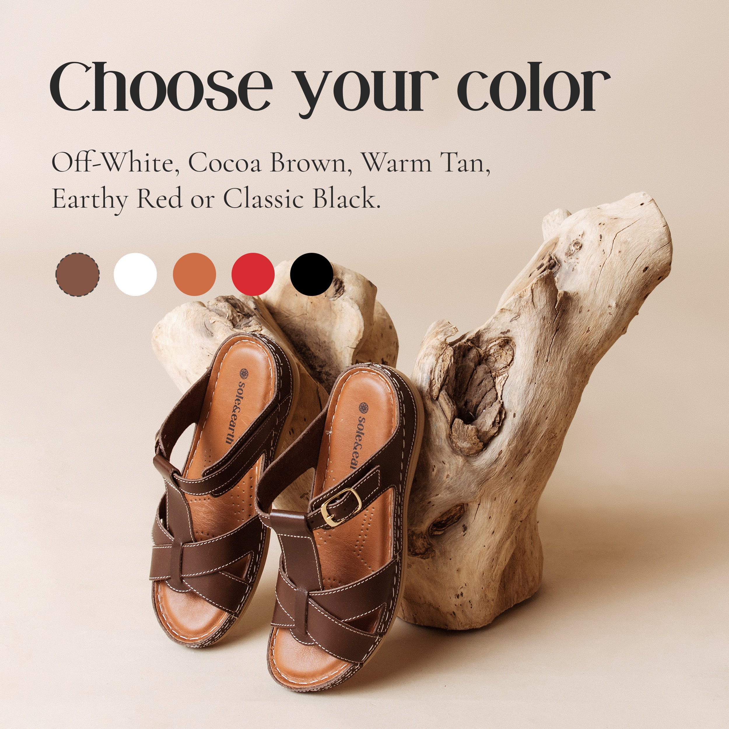 SUPPORTIVE BUCKLE FLAT BROWN